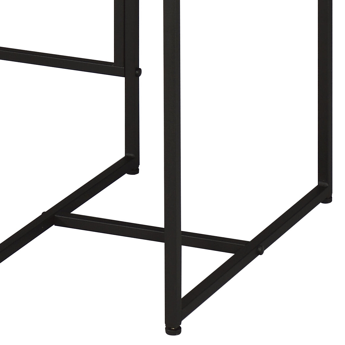 Black metal desk legs with clean modern lines and adjustable feet