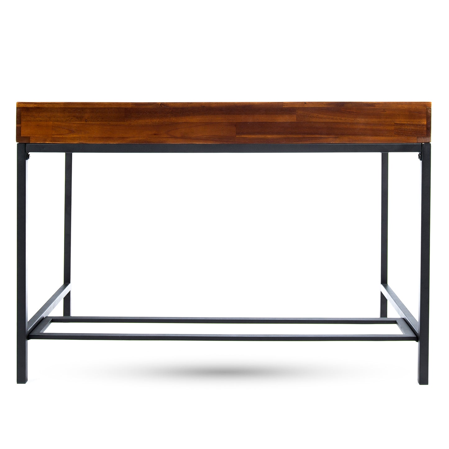 Rustic wood console table with black metal legs