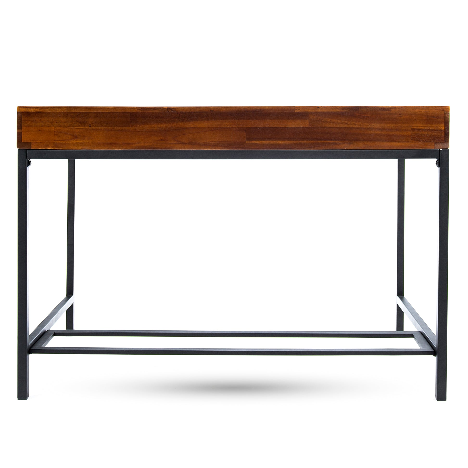 Rustic wood console table with black metal legs
