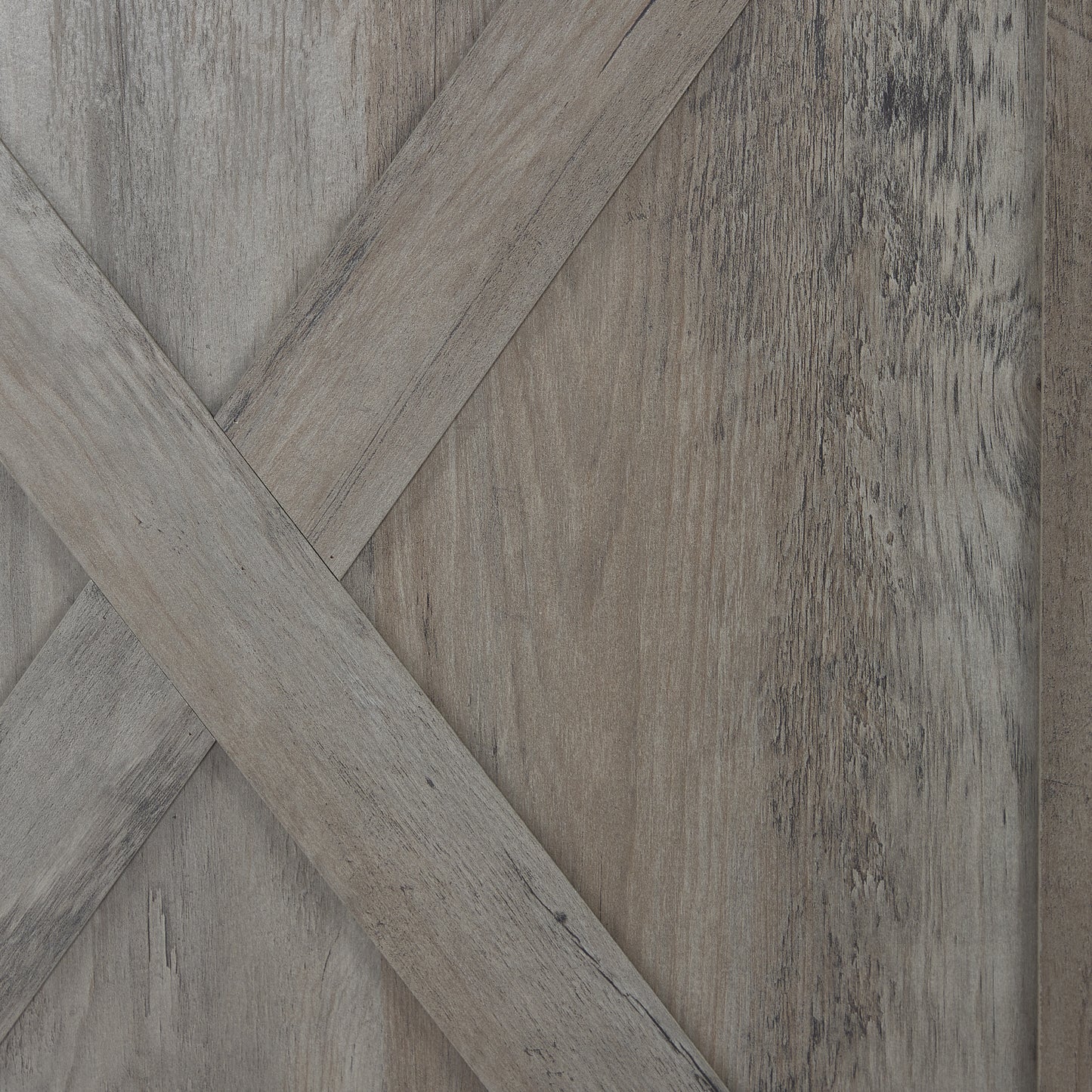 Rustic gray wood paneling with Xbrace detail