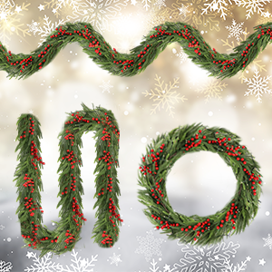 Green pine garland with red berries perfect for Christmas decor