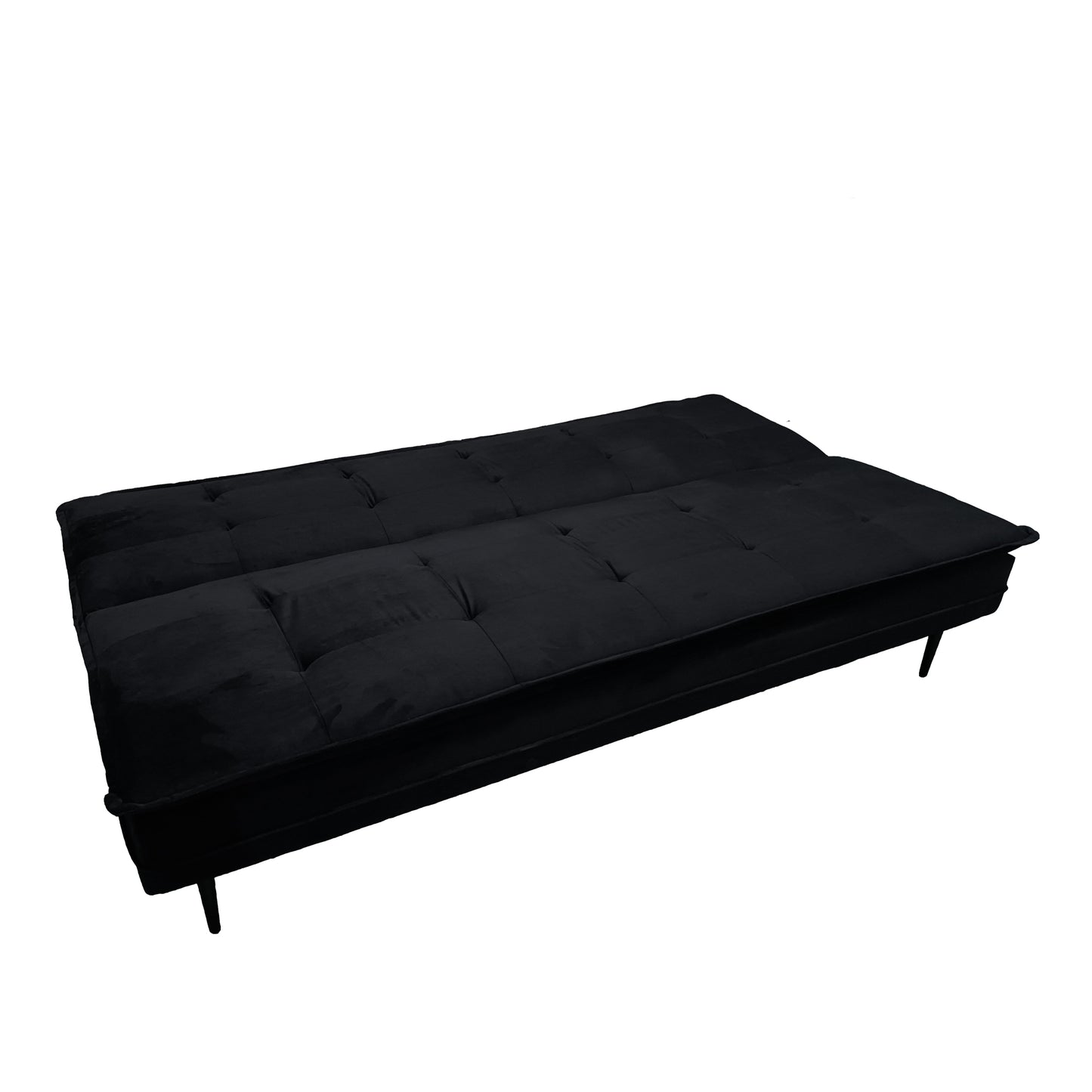 Tufted black velvet futon sofa with modern style