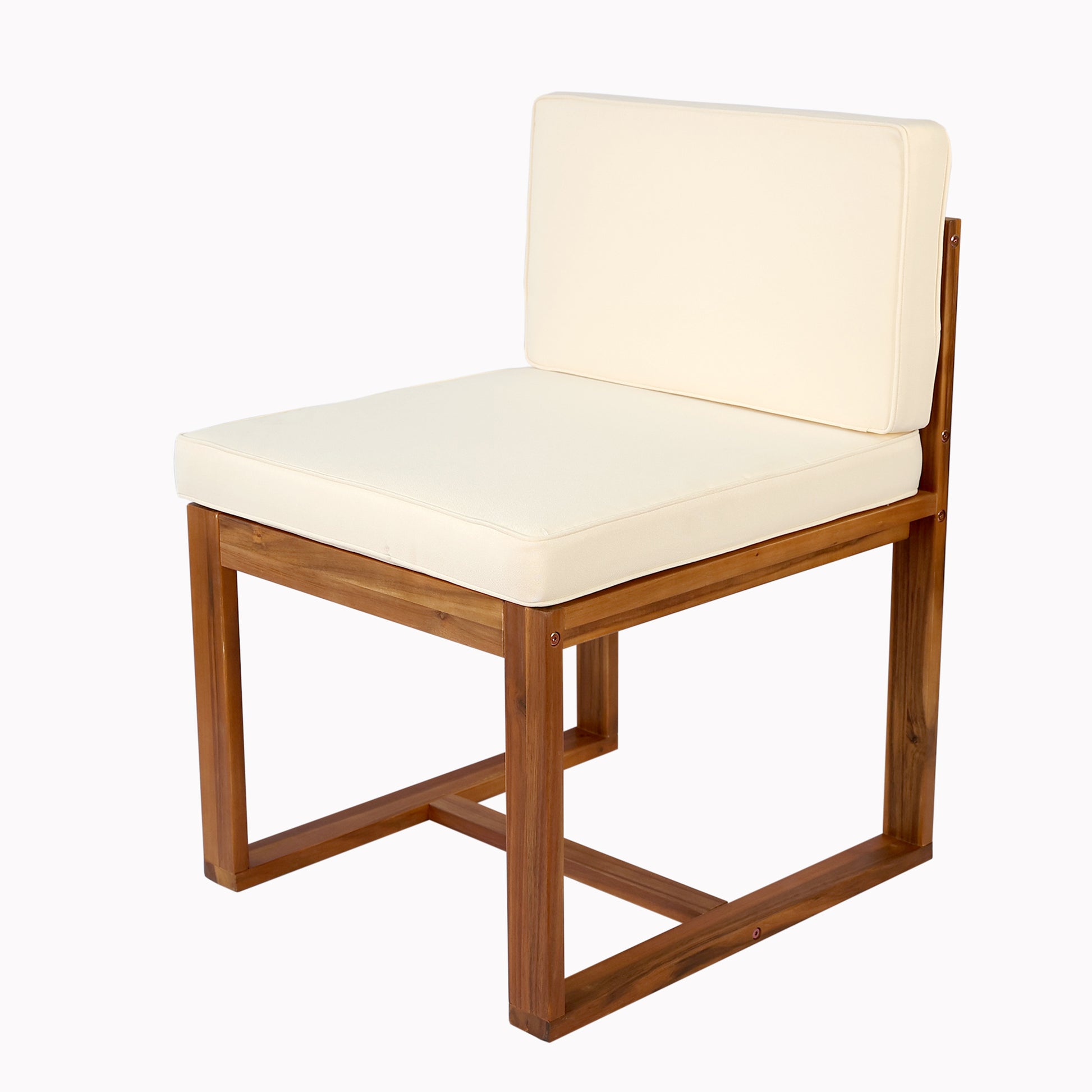 Cream upholstered wood frame chair modern minimalist design