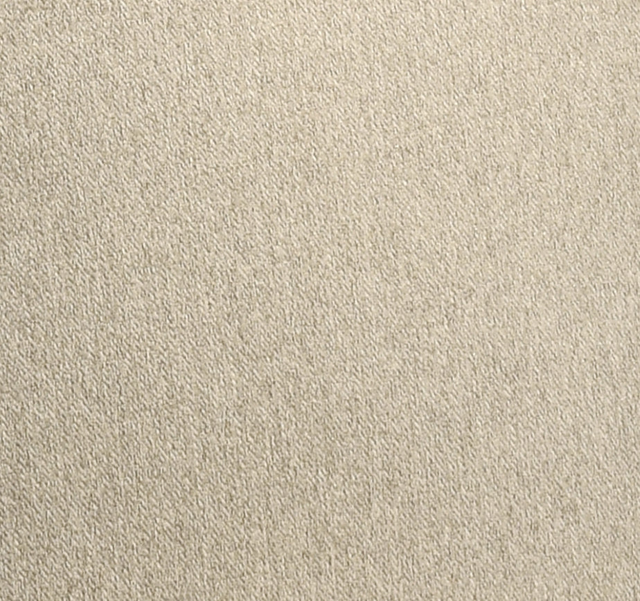 Textured oatmealcolored knit fabric with a subtle heathered effect ideal for cozy blankets