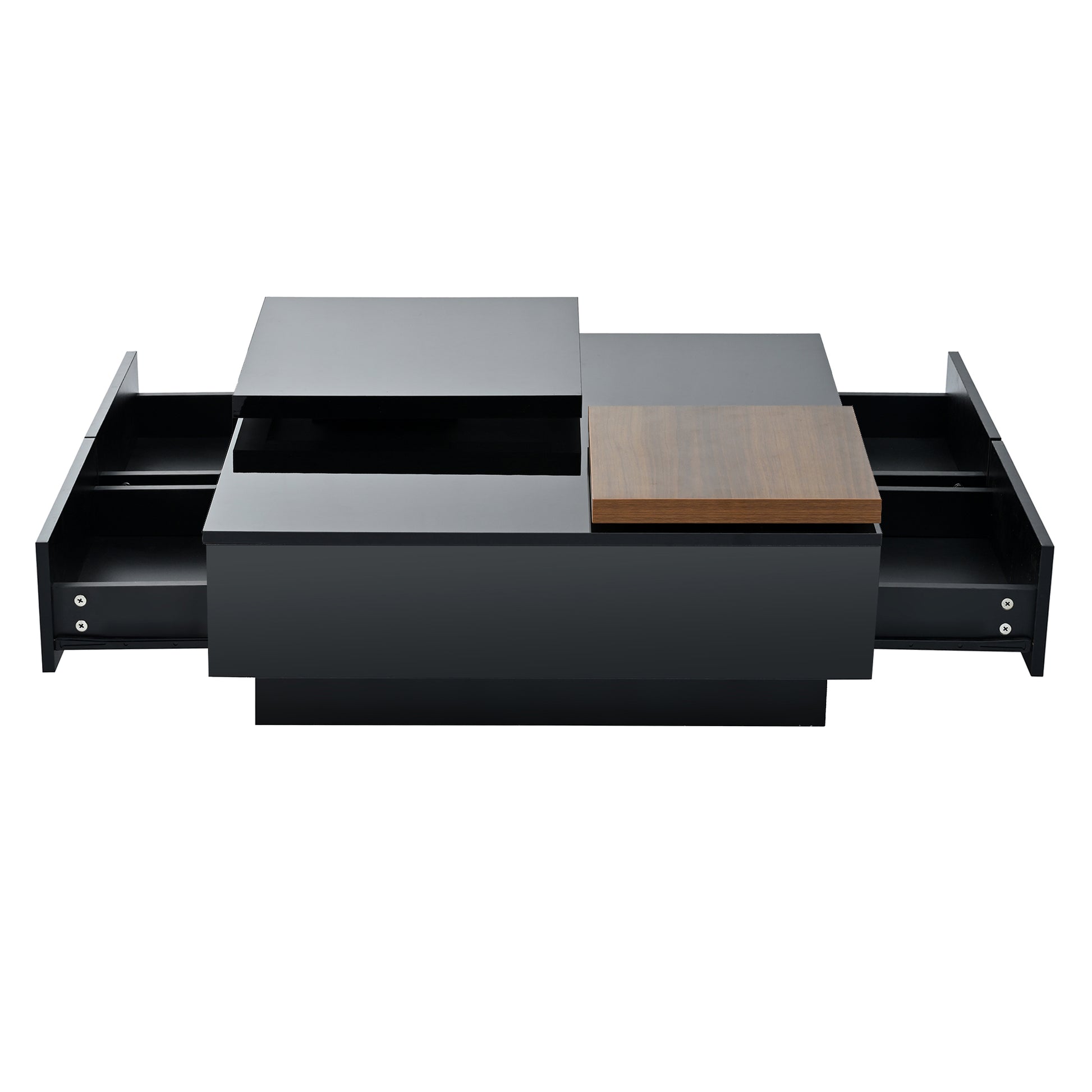 Modern black coffee table with lift top and hidden storage for living room