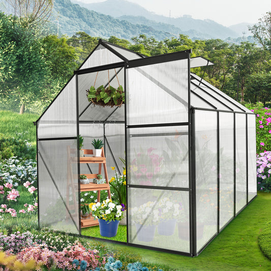 Large walkin greenhouse with polycarbonate panels ideal for yearround gardening