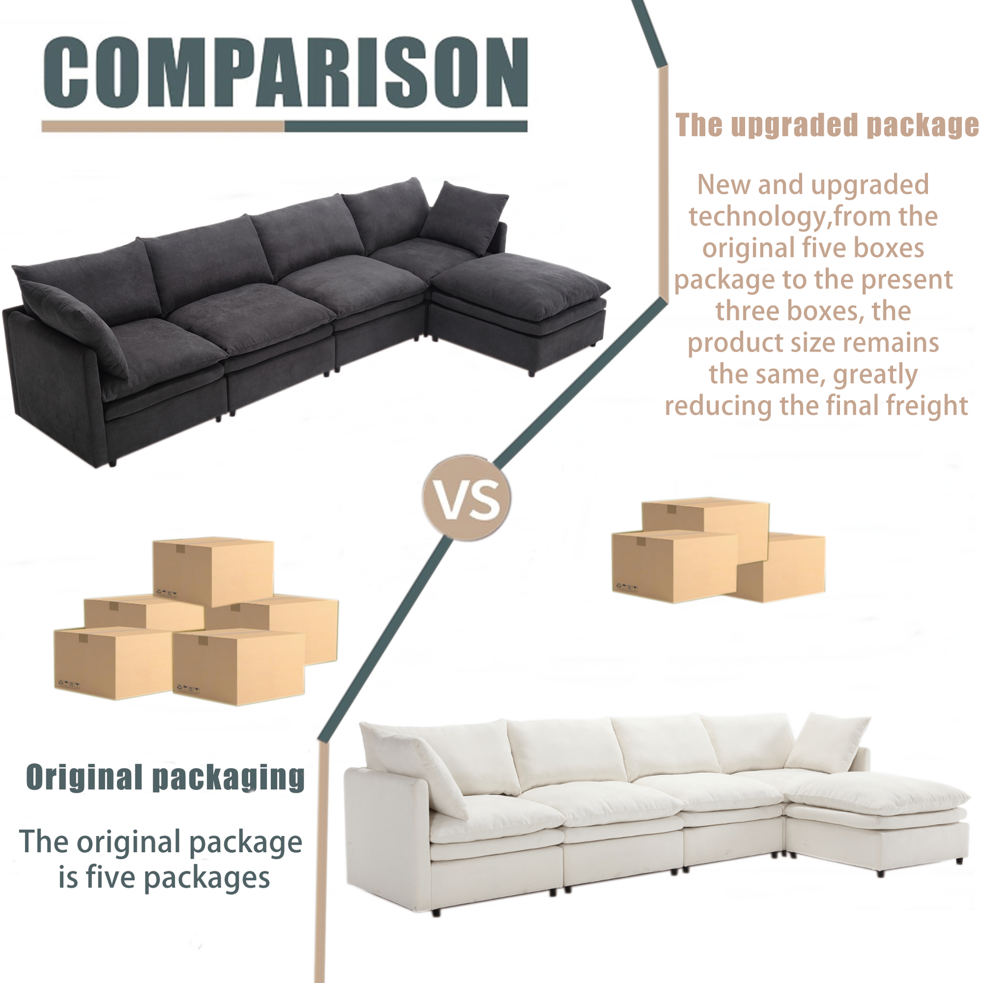 Dark gray sectional sofa with plush cushions perfect for a modern living room