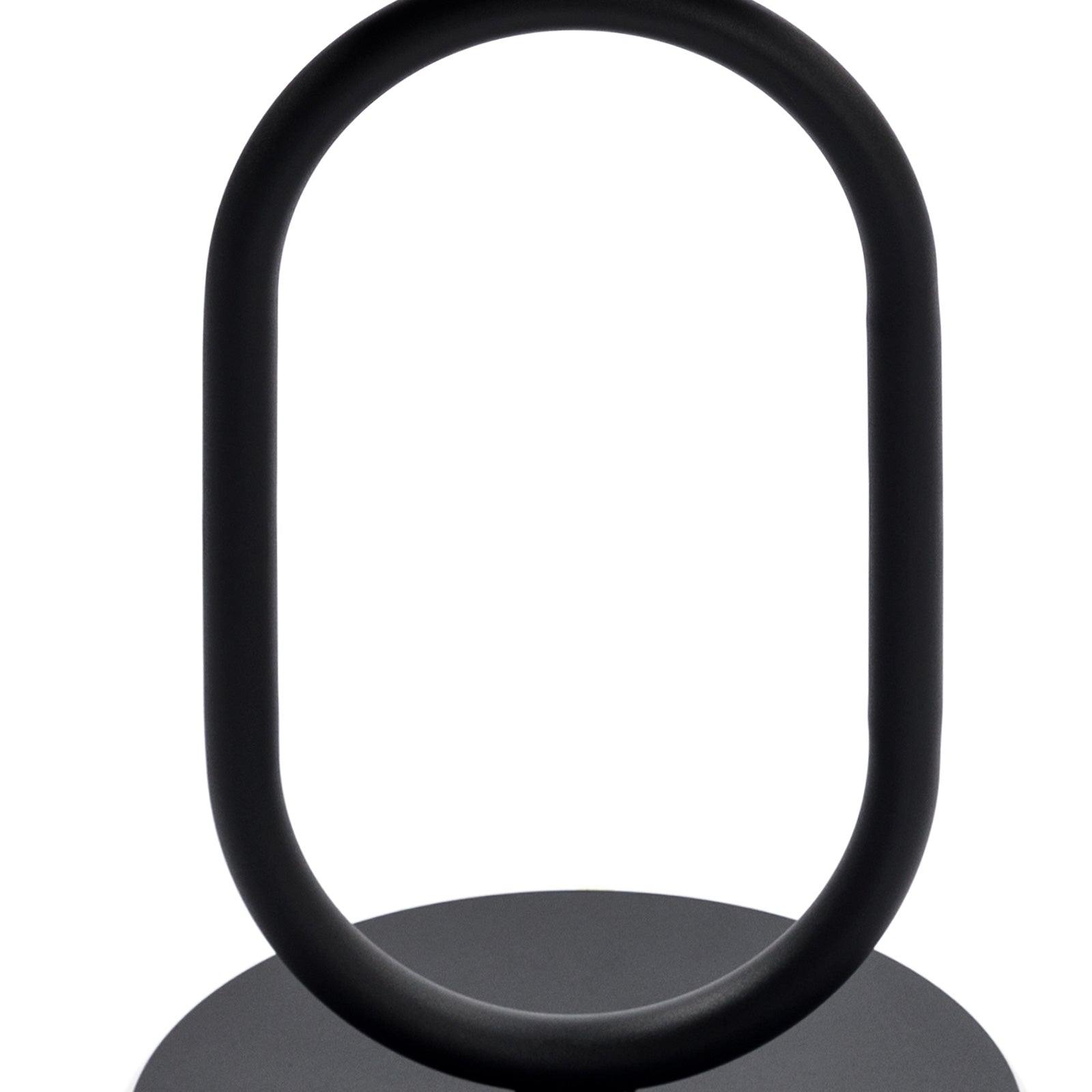 Sleek matte black oval shaped photo frame stand for tabletop display