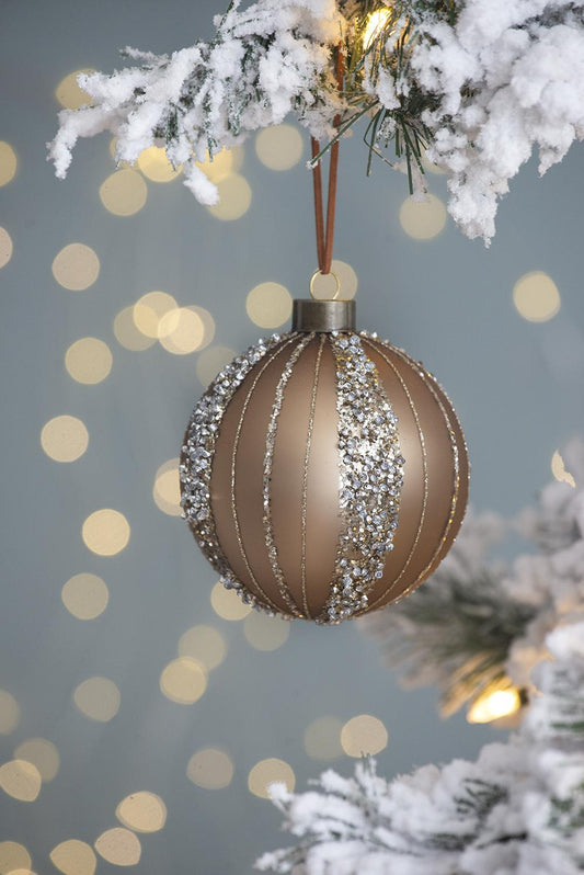 Champagne glass Christmas ornament with sparkling crystal embellishments