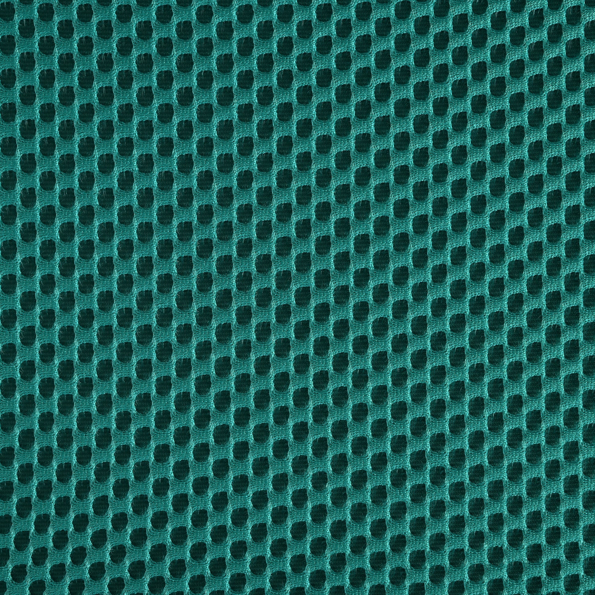 Teal mesh fabric with a honeycomb pattern ideal for athletic wear