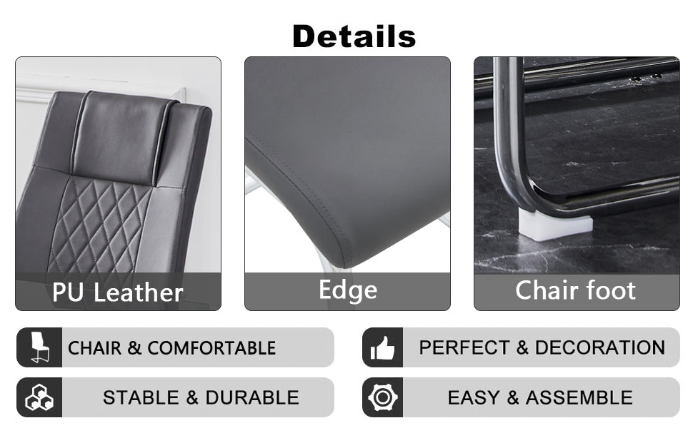 Gray PU leather chair backrest with diamond stitching detail