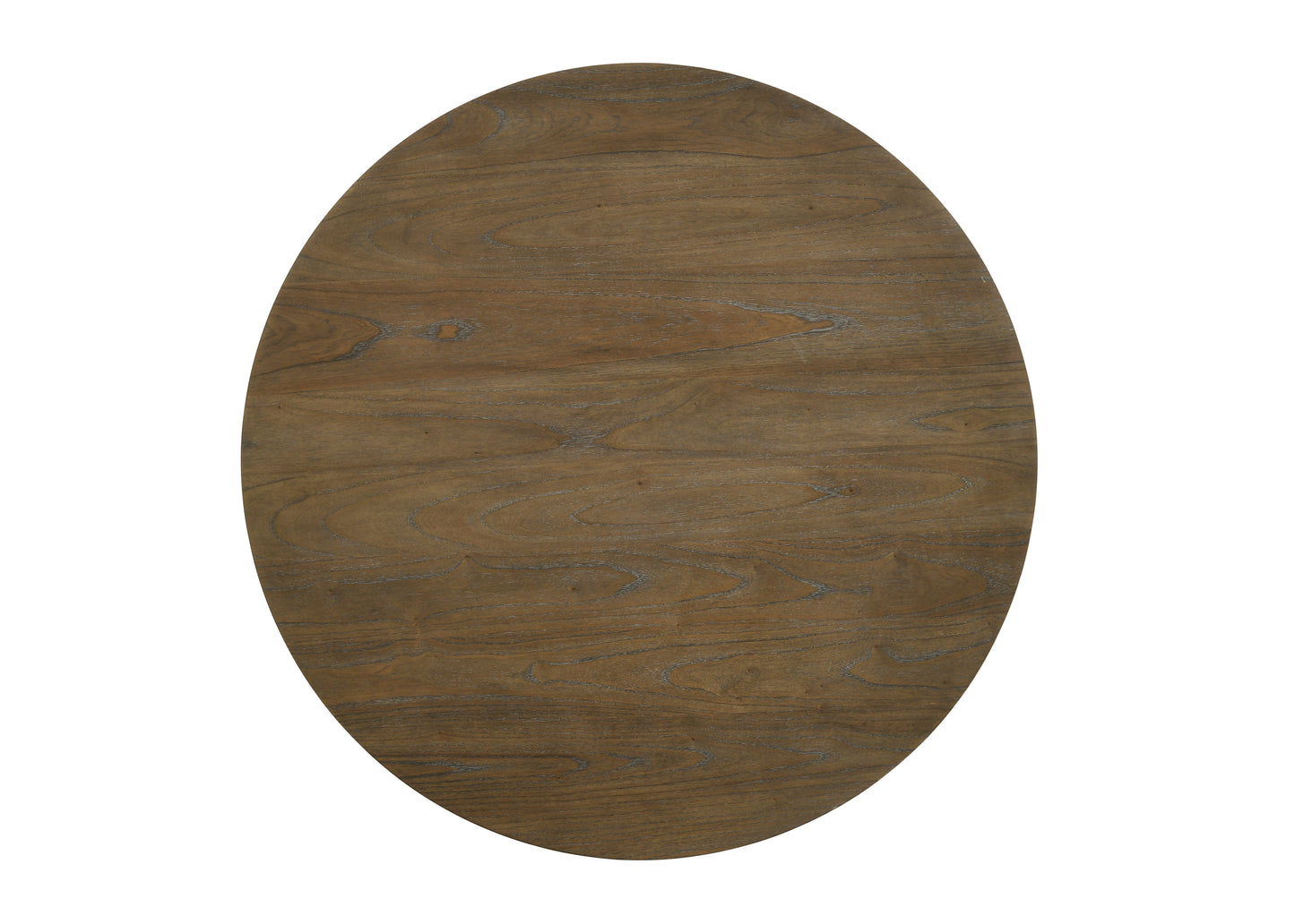 Oval wood tabletop with natural grain patterns and a distressed finish ideal for a rustic dining table