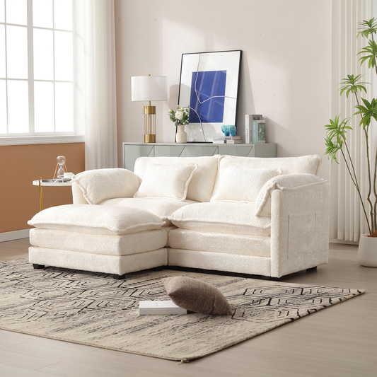 Plush cream sectional sofa with chaise offering cozy seating for modern living rooms