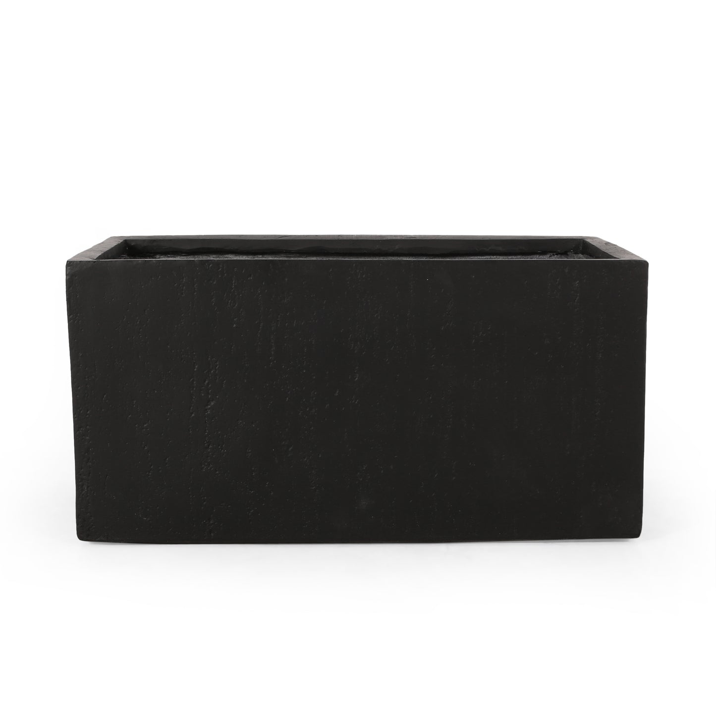 Textured black rectangular planter modern garden decor
