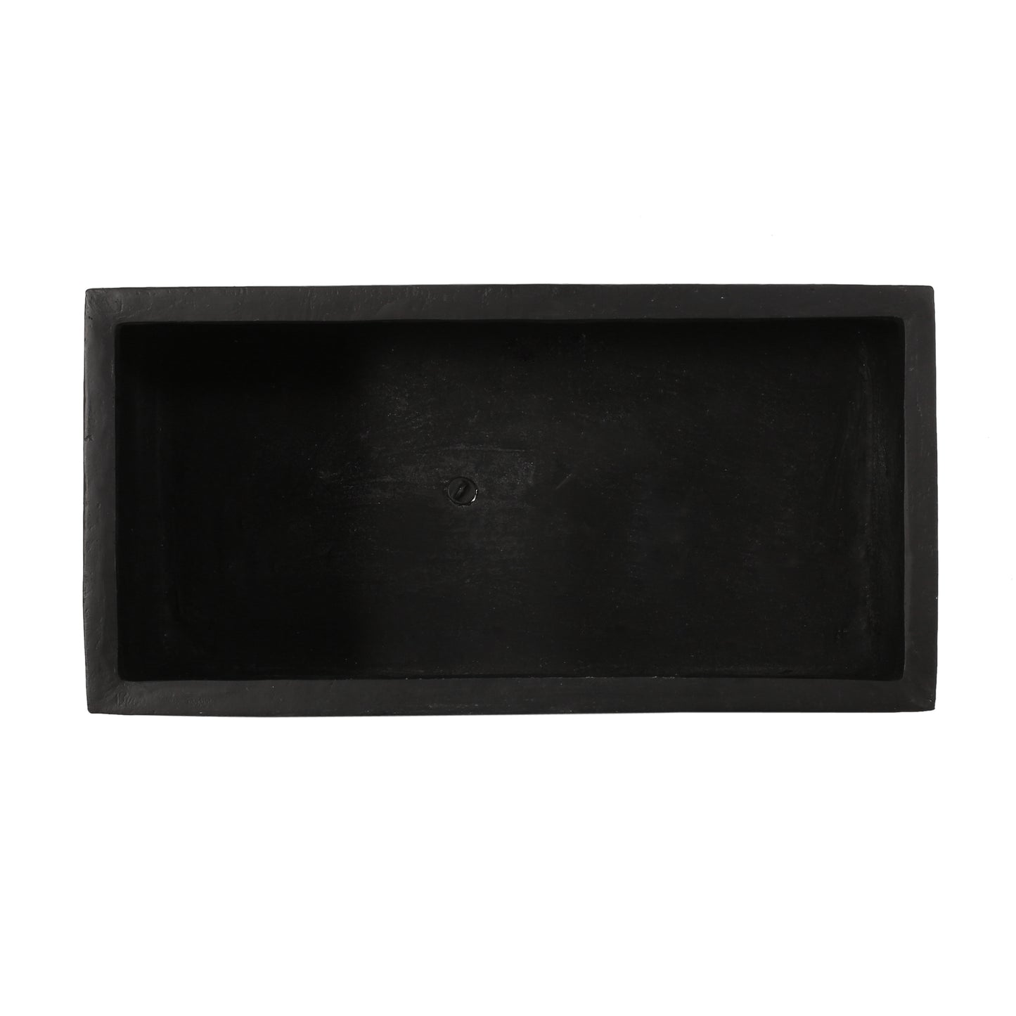 Black rectangular concrete planter for indoor plants