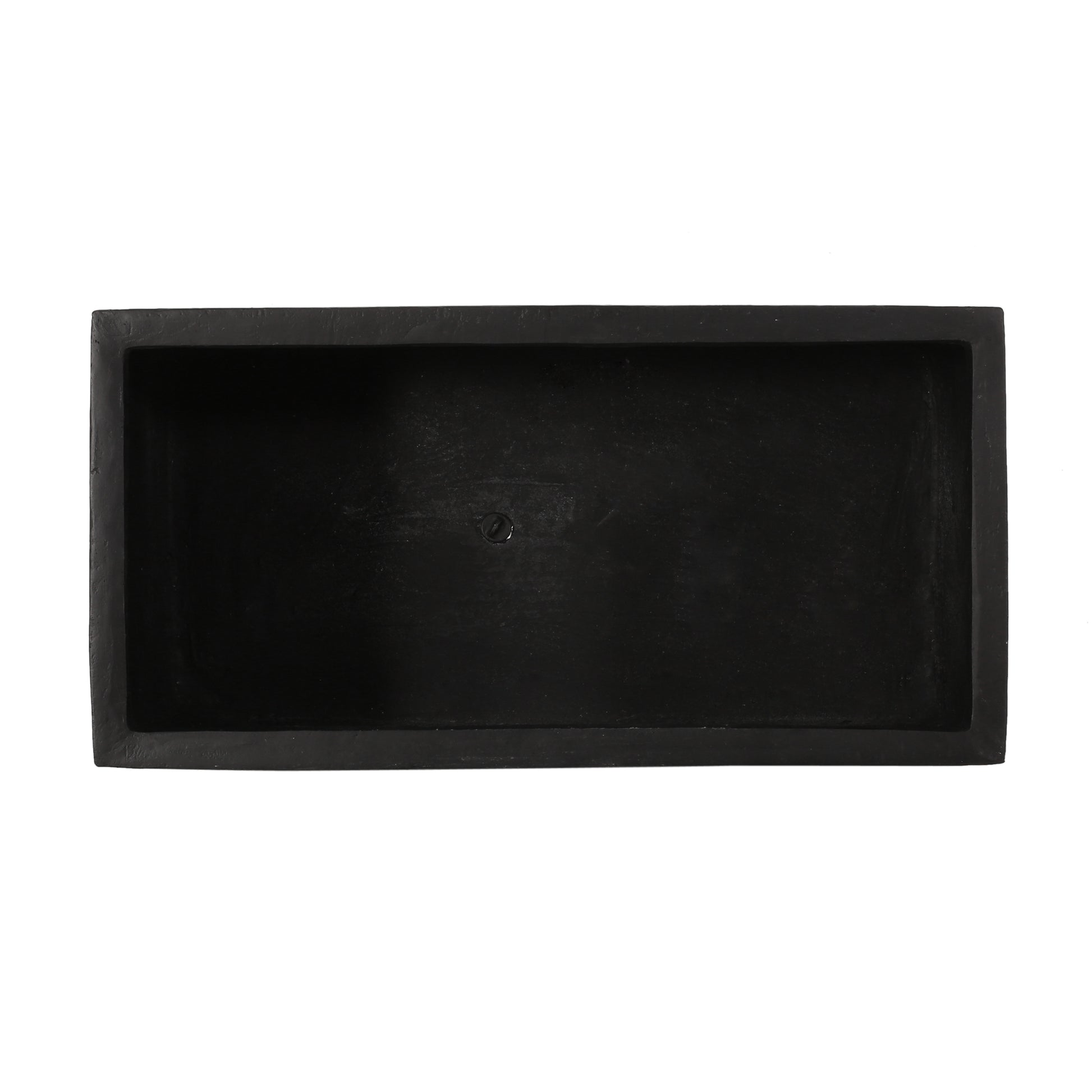 Black rectangular concrete planter for indoor plants