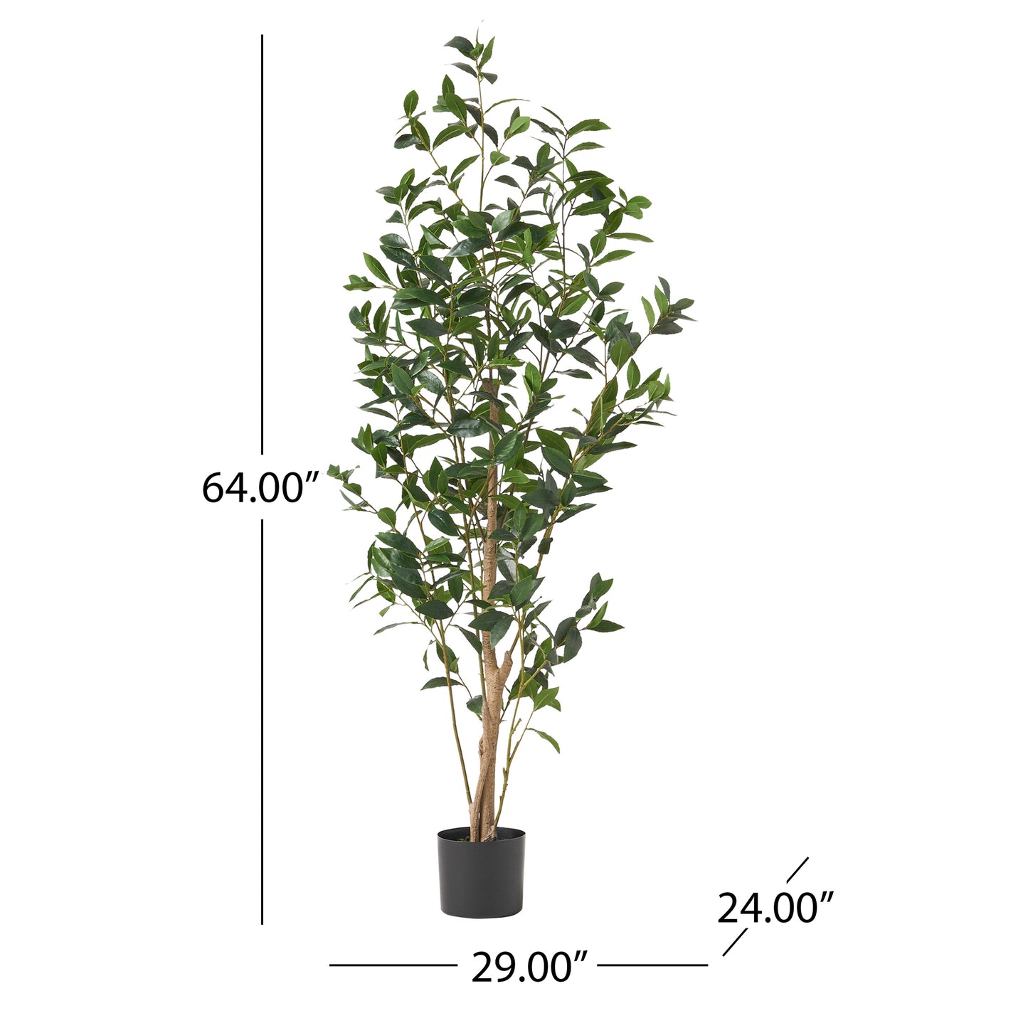 Realistic artificial ficus tree with lush green leaves  inches tall
