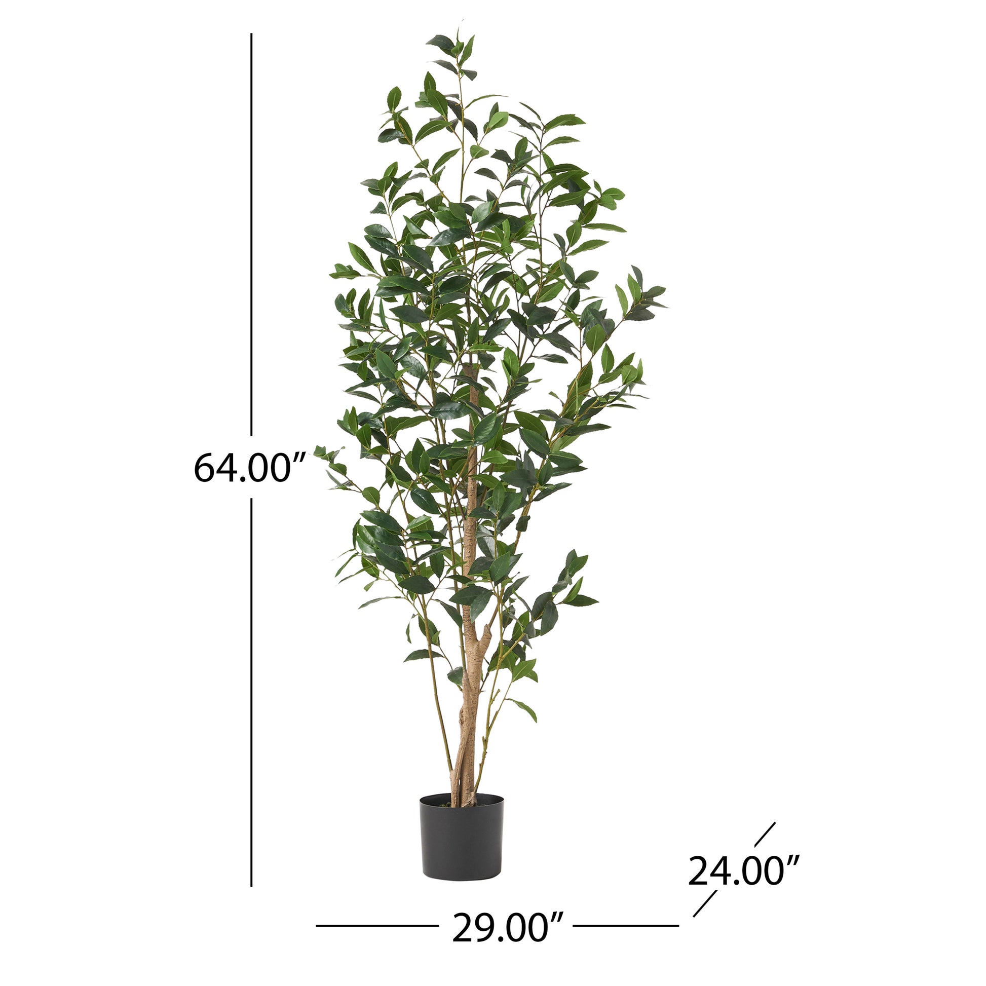 Realistic artificial ficus tree with lush green leaves  inches tall