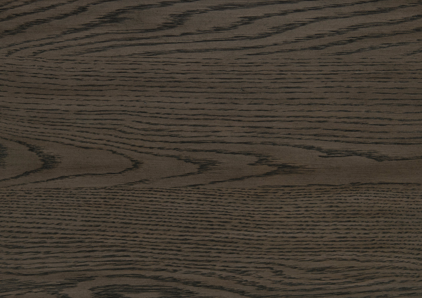 Dark stained oak wood veneer with prominent grain for furniture