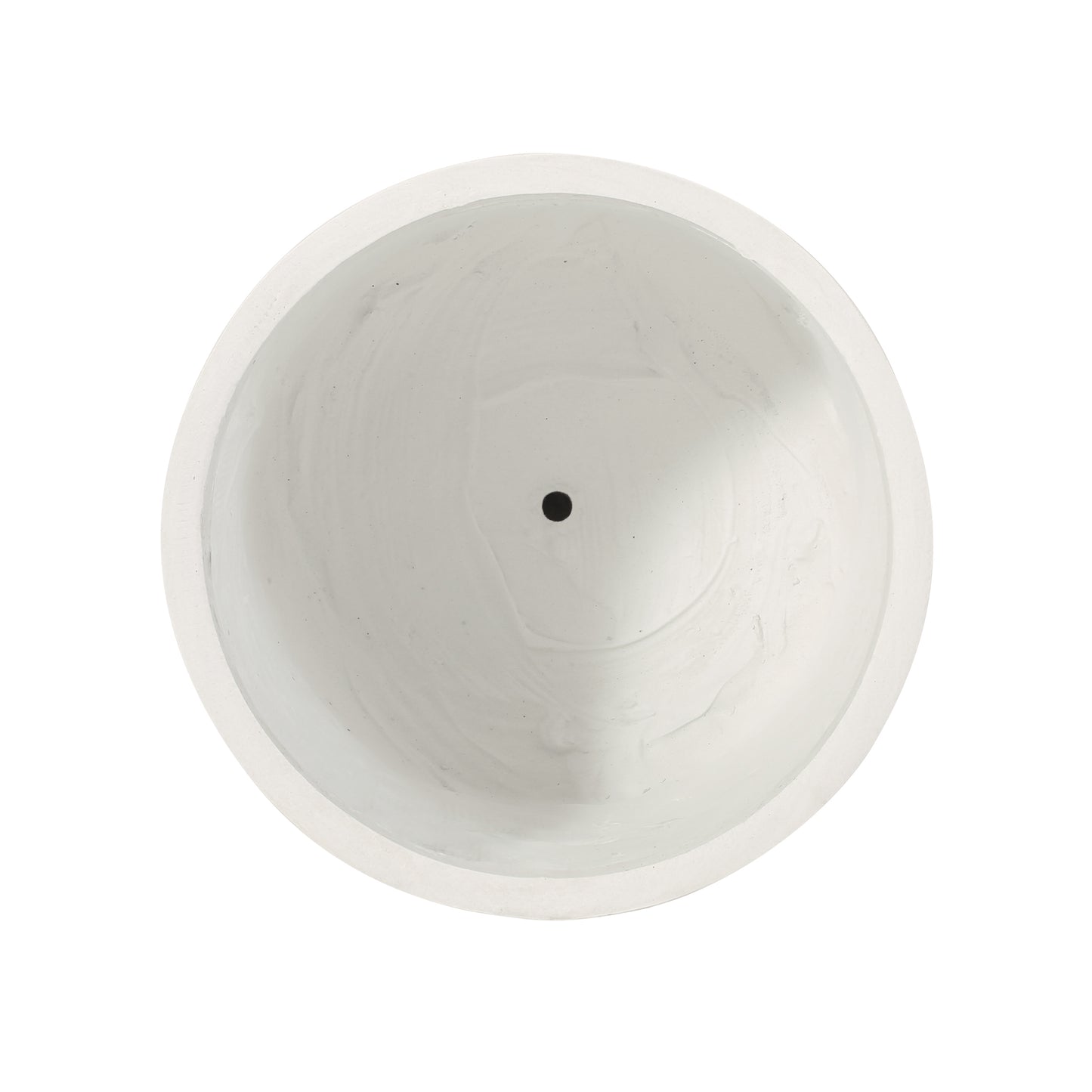Modern white marble effect ceramic planter with drainage hole