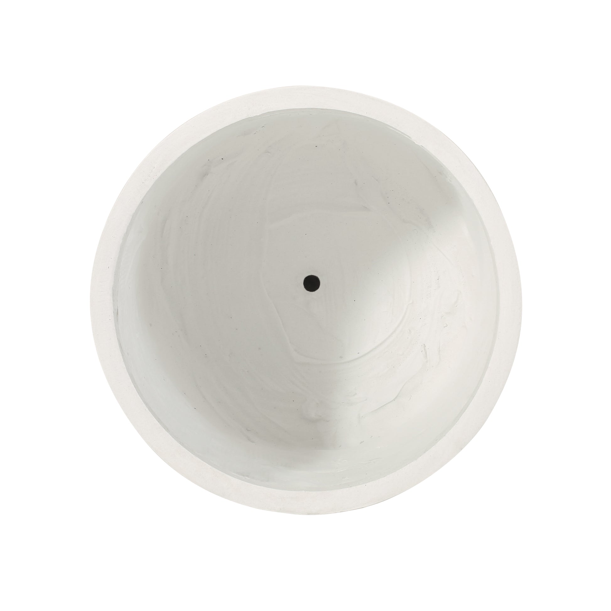 Modern white marble effect ceramic planter with drainage hole