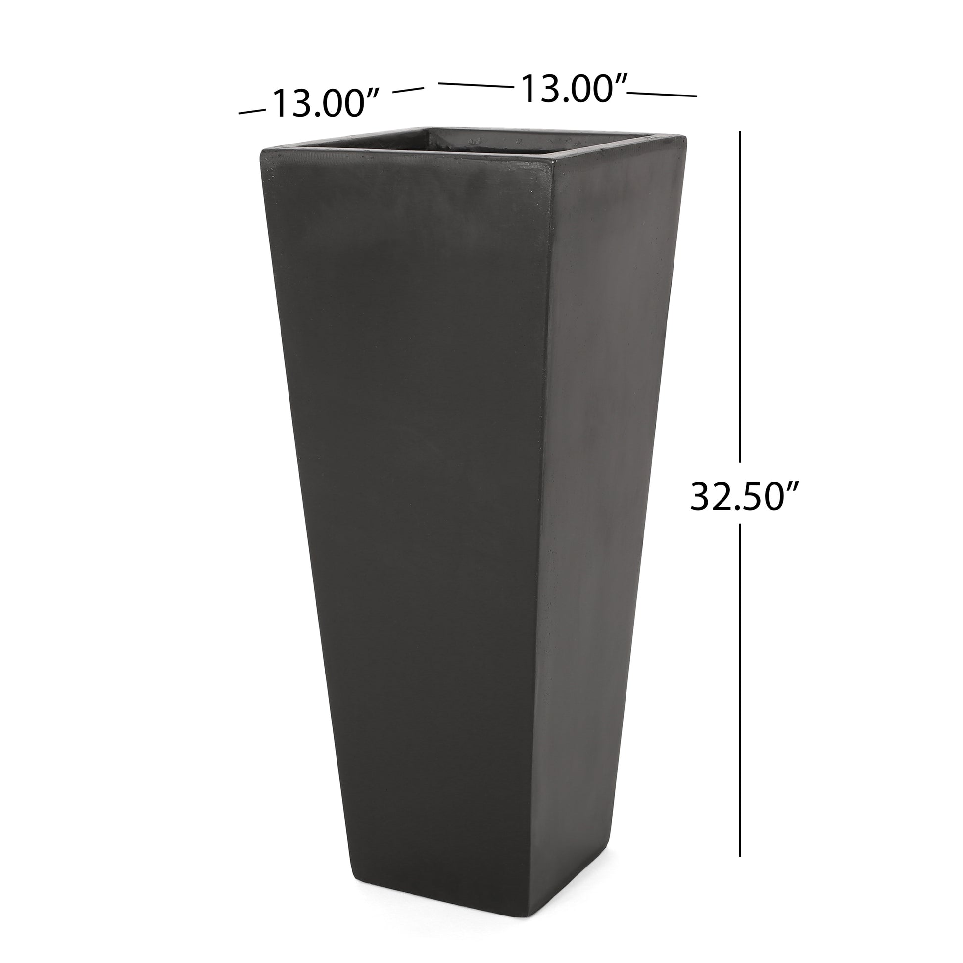 Tall black square planter  x  x  inches modern outdoor decor