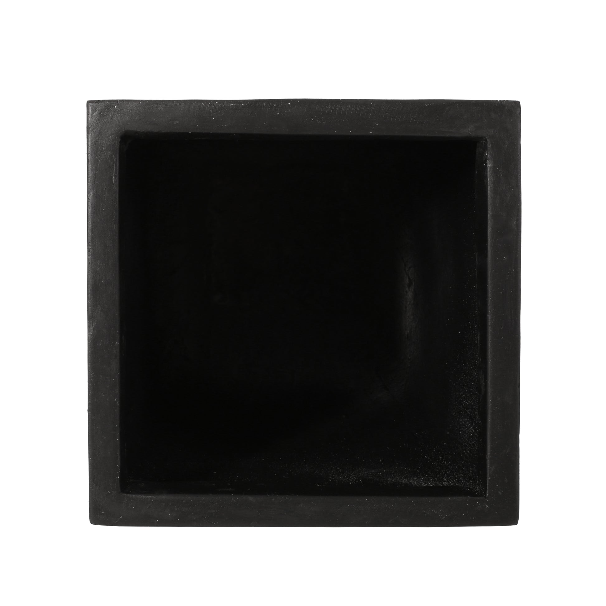 Black square cement planter modern design for succulents and small plants
