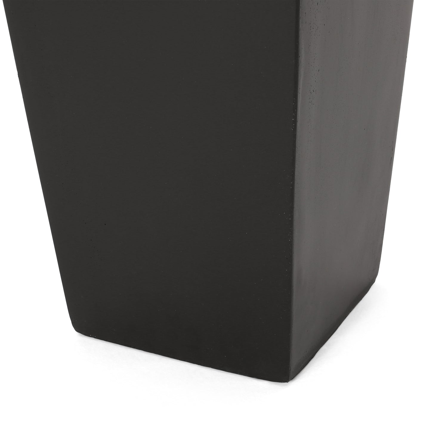 Modern black concrete planter with a sleek tapered design