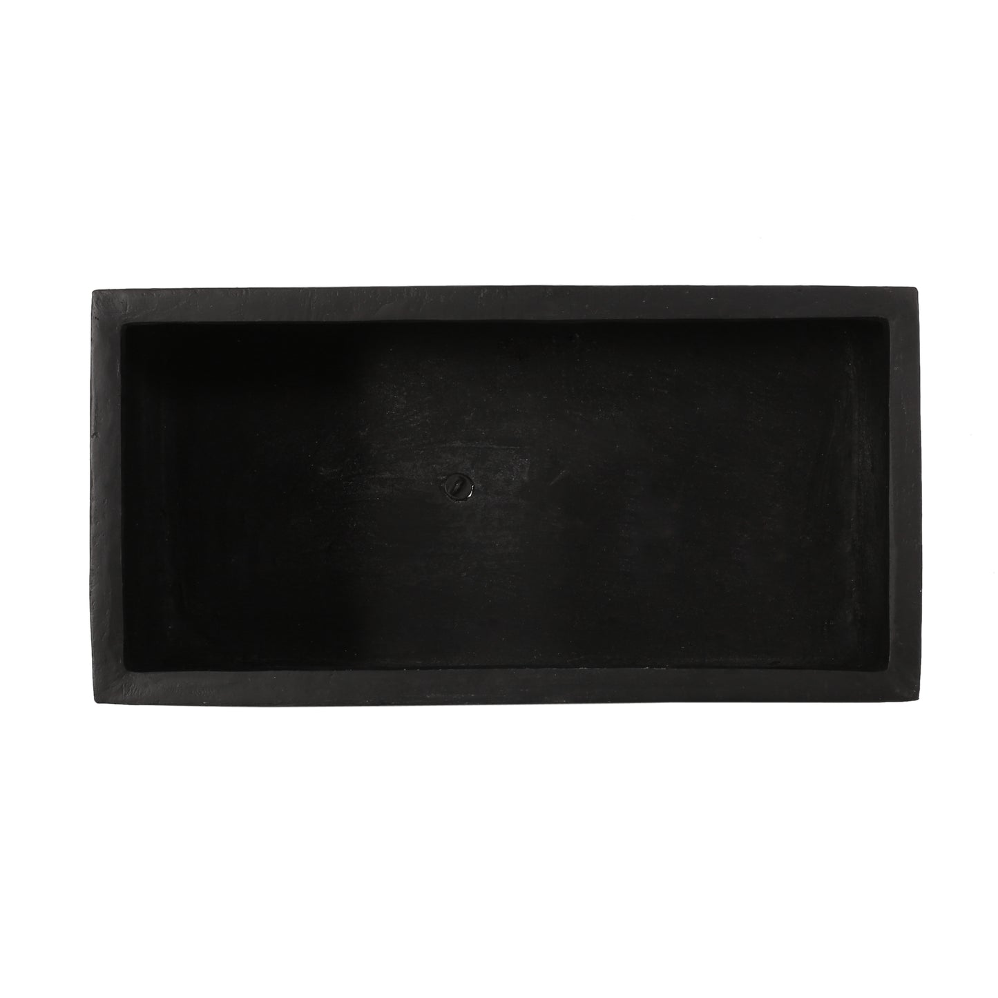 Black rectangular concrete planter top view perfect for succulents
