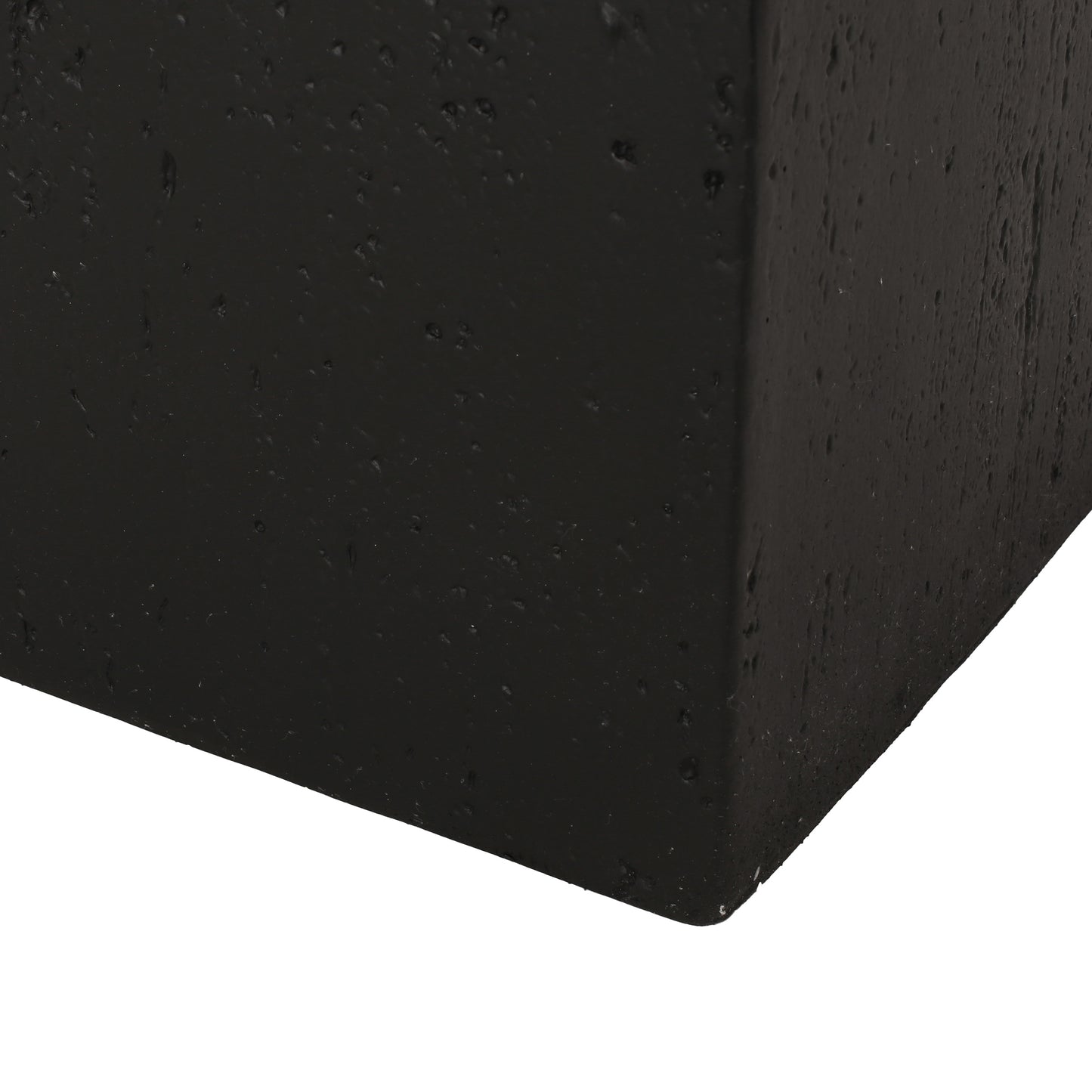 Textured matte black concrete planter cube minimalist modern garden decor