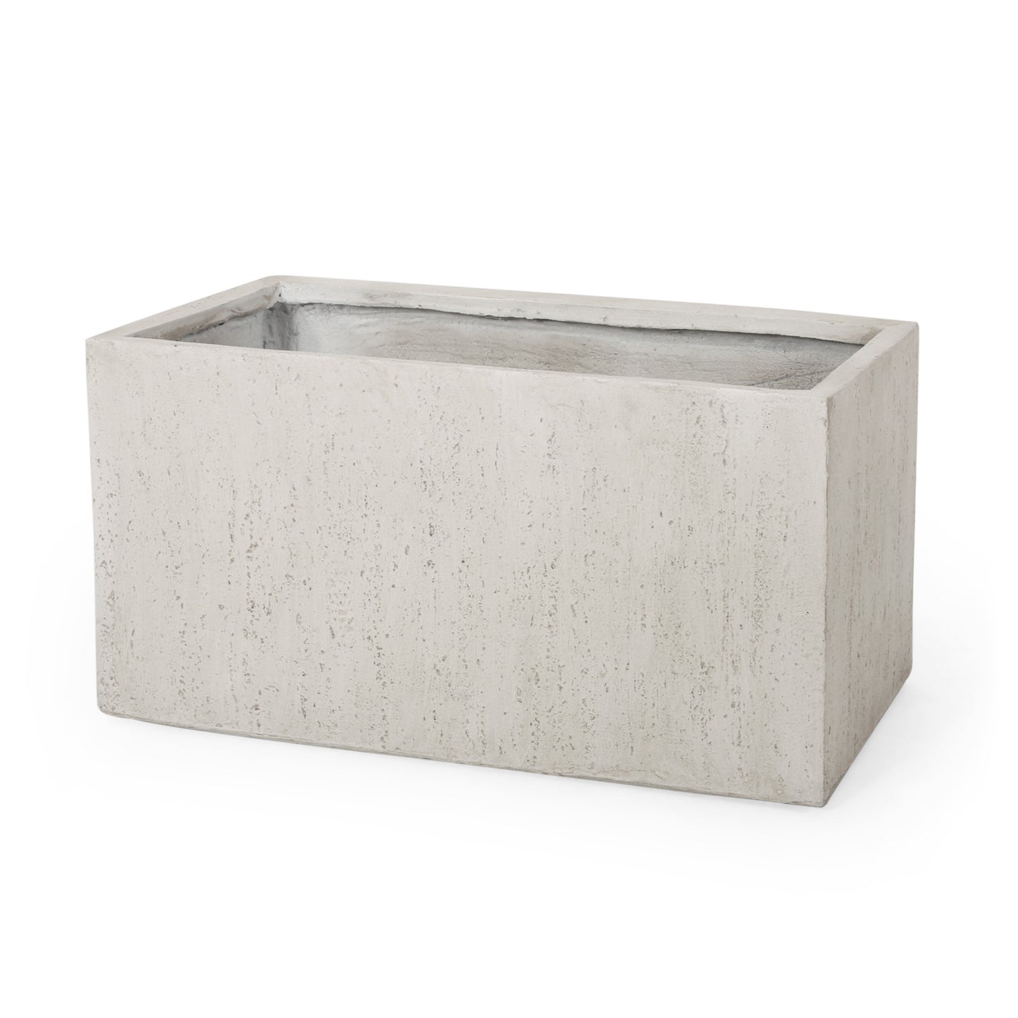 Rectangular concrete planter with a textured finish perfect for modern outdoor spaces