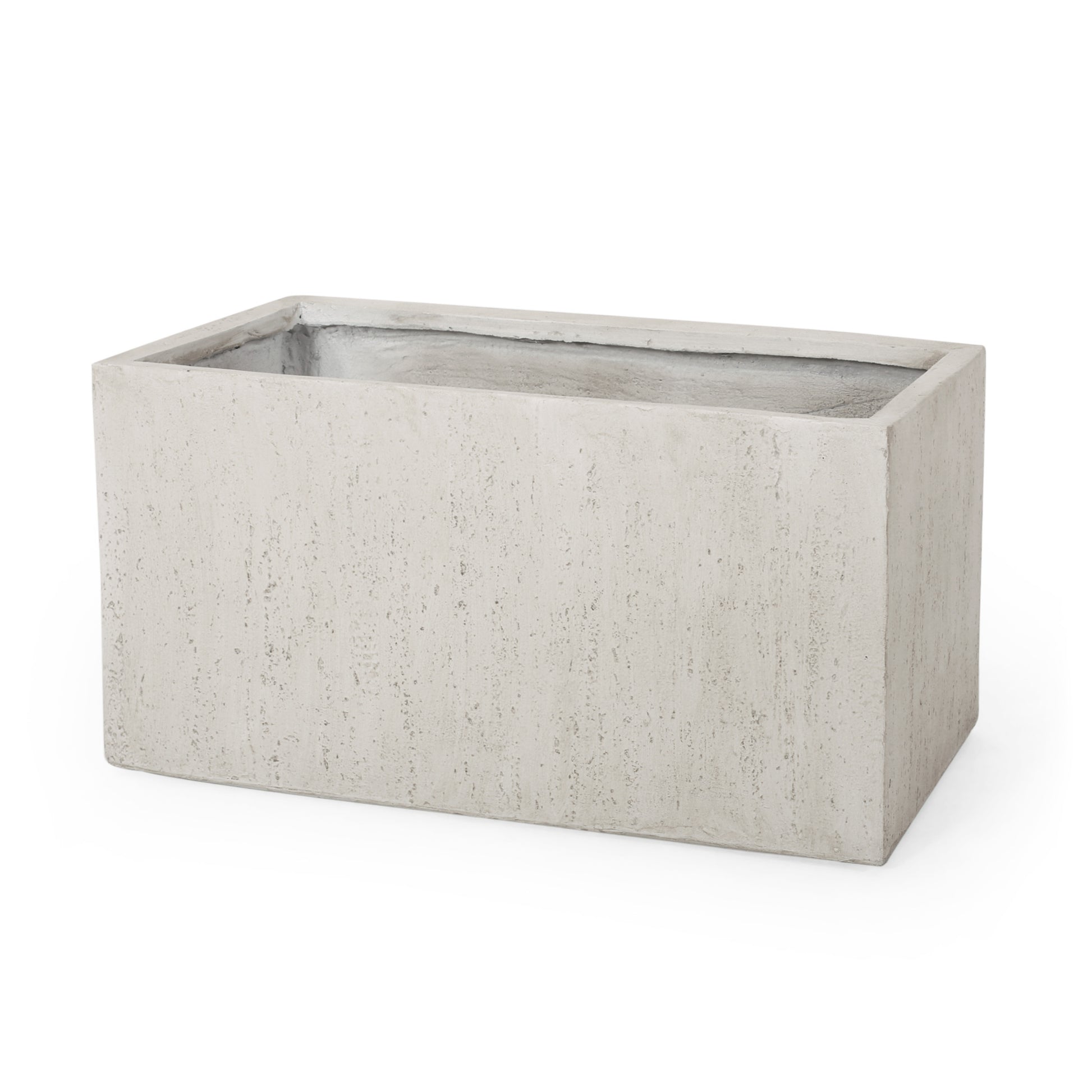 Rectangular concrete planter with a textured finish perfect for modern outdoor spaces