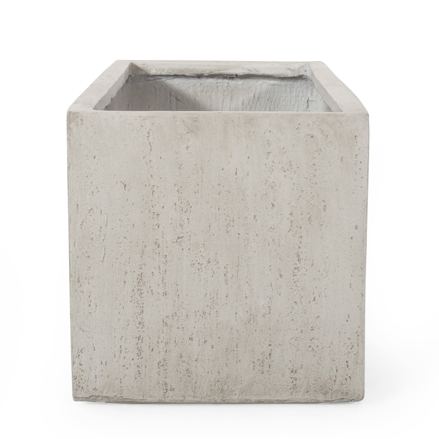 Modern concrete cube planter with rough texture perfect for contemporary gardens
