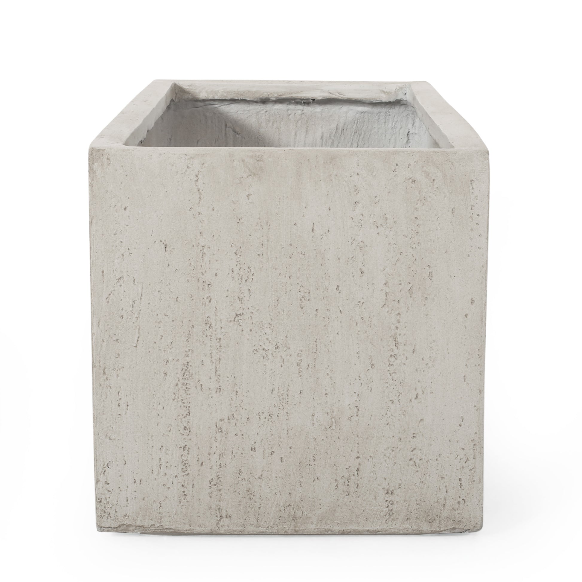 Modern concrete cube planter with rough texture perfect for contemporary gardens