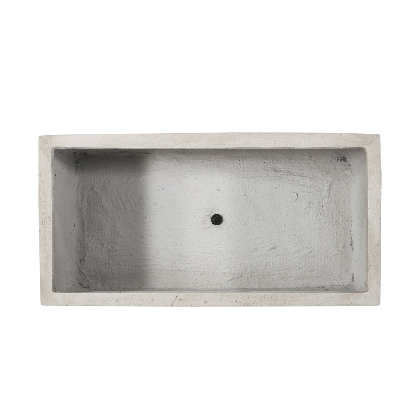 Rectangular concrete planter with drainage hole modern outdoor design
