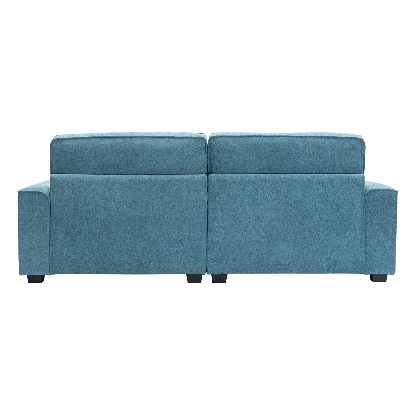 Teal fabric sectional sofa modern design with plush cushions perfect for living room seating