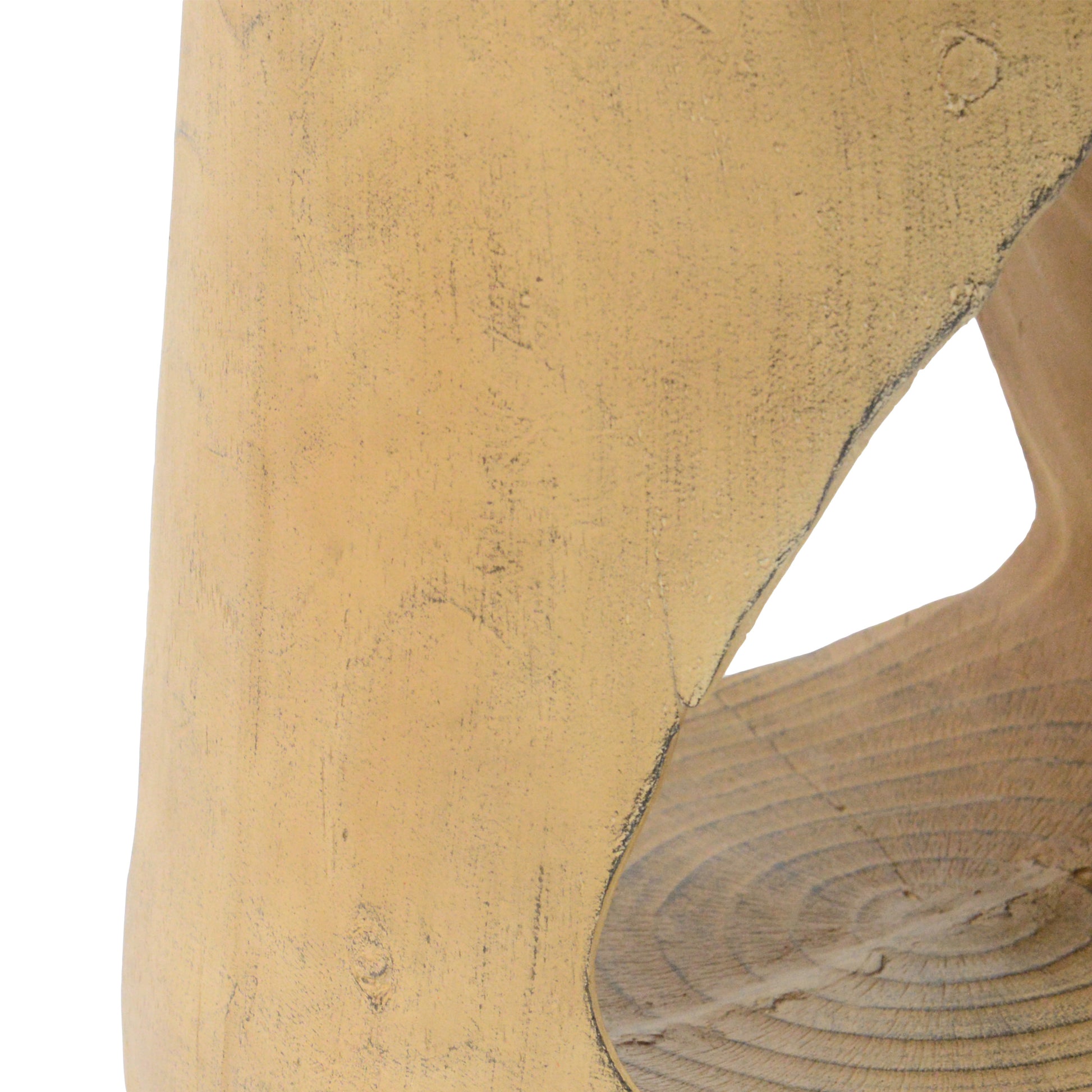 Textured yellow ceramic vase with organic carved detailing perfect for modern decor