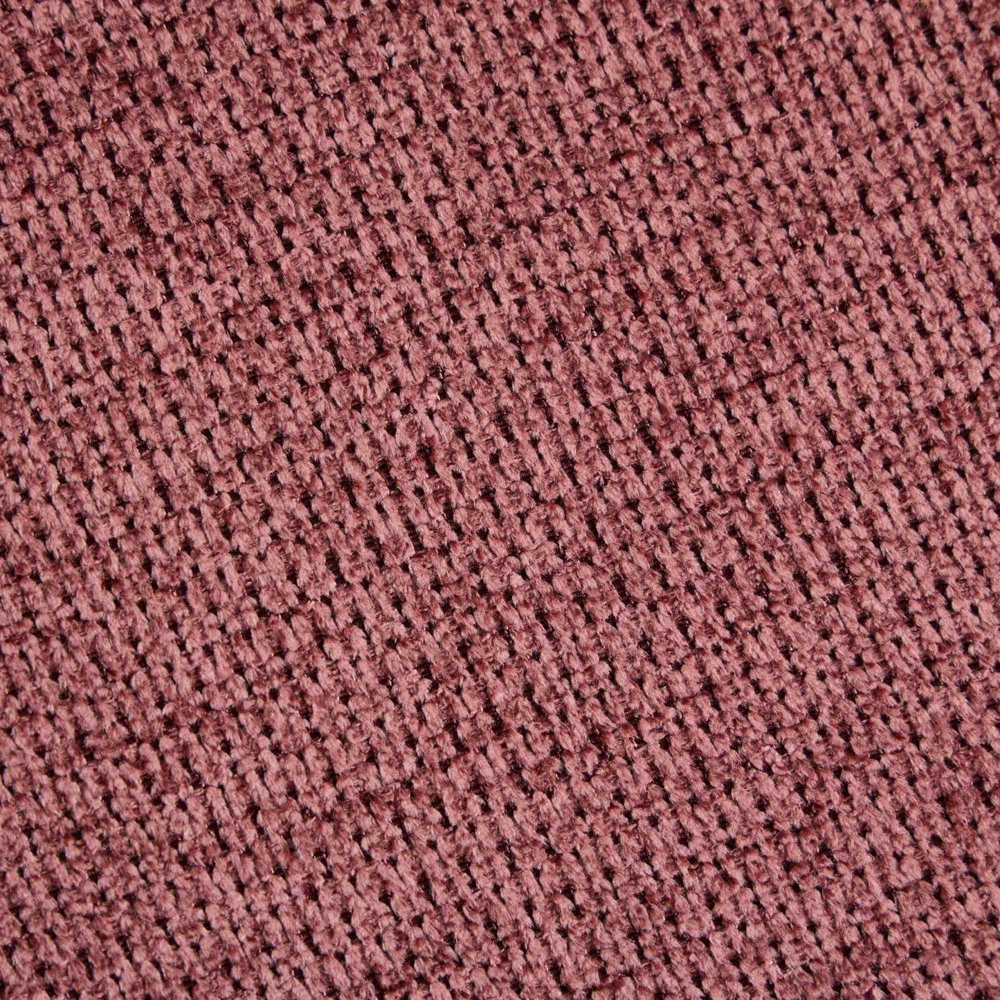 Rose pink chenille fabric with a visible weave texture ideal for upholstery