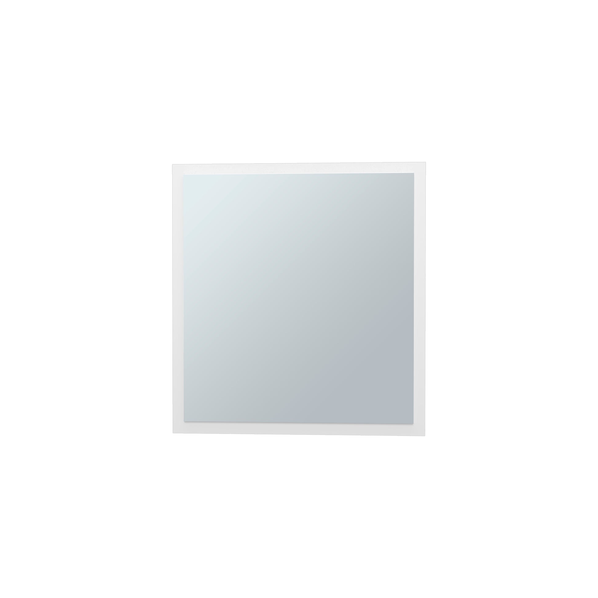Sleek modern frameless bathroom mirror with clear glass reflection
