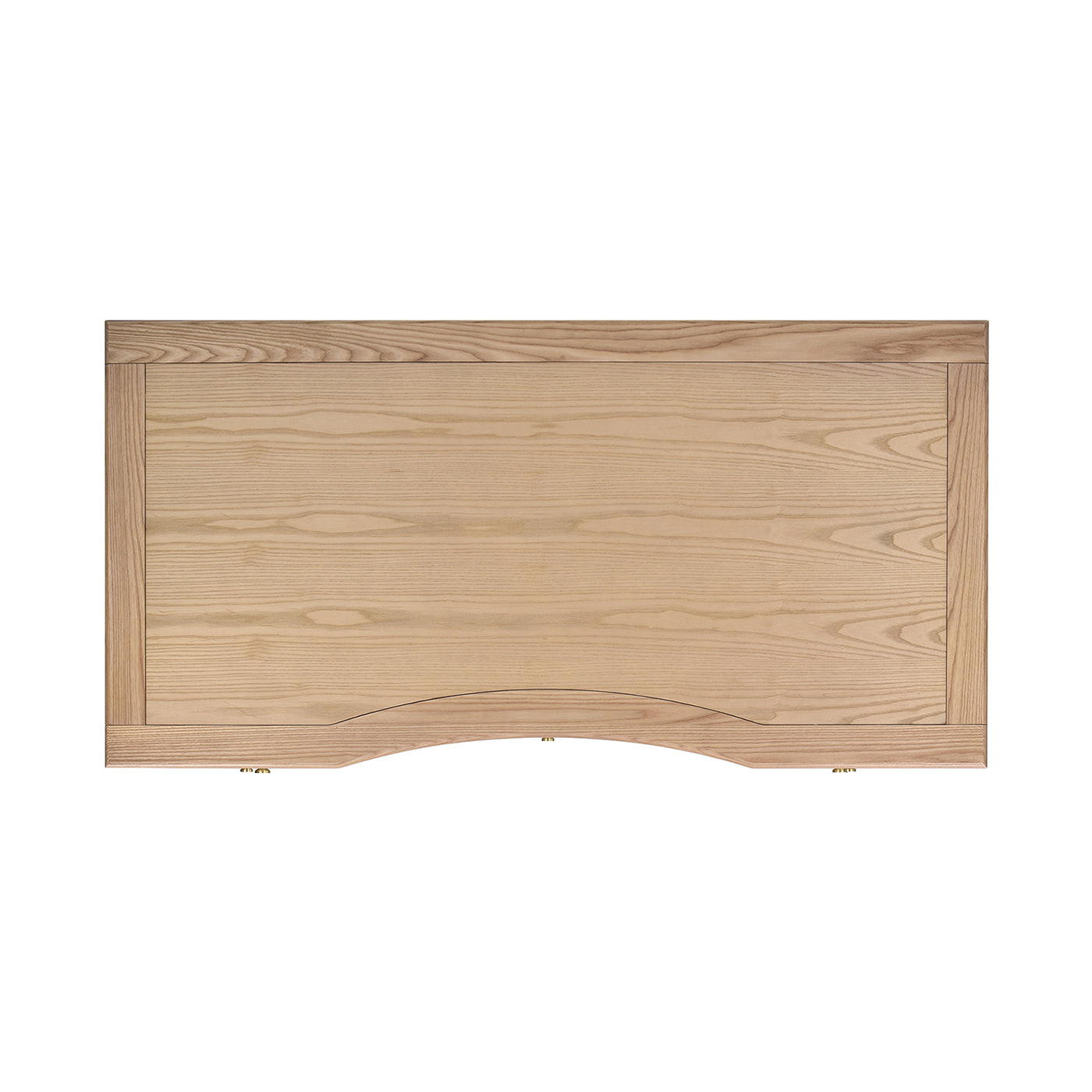 Light oak wood dresser top with subtle grain detail and arched front detail