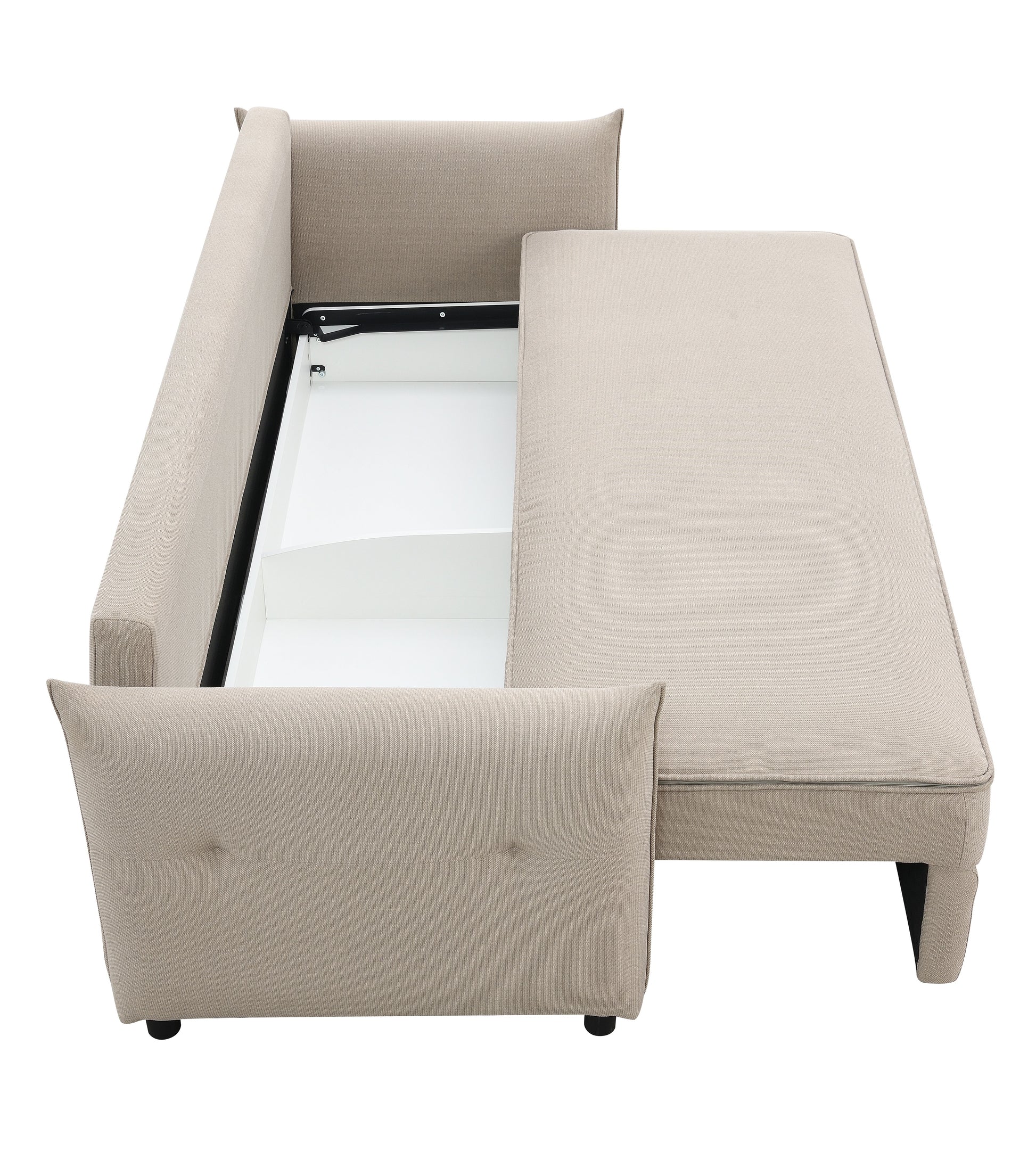 Beige sectional sofa with hidden storage compartment modern living room furniture
