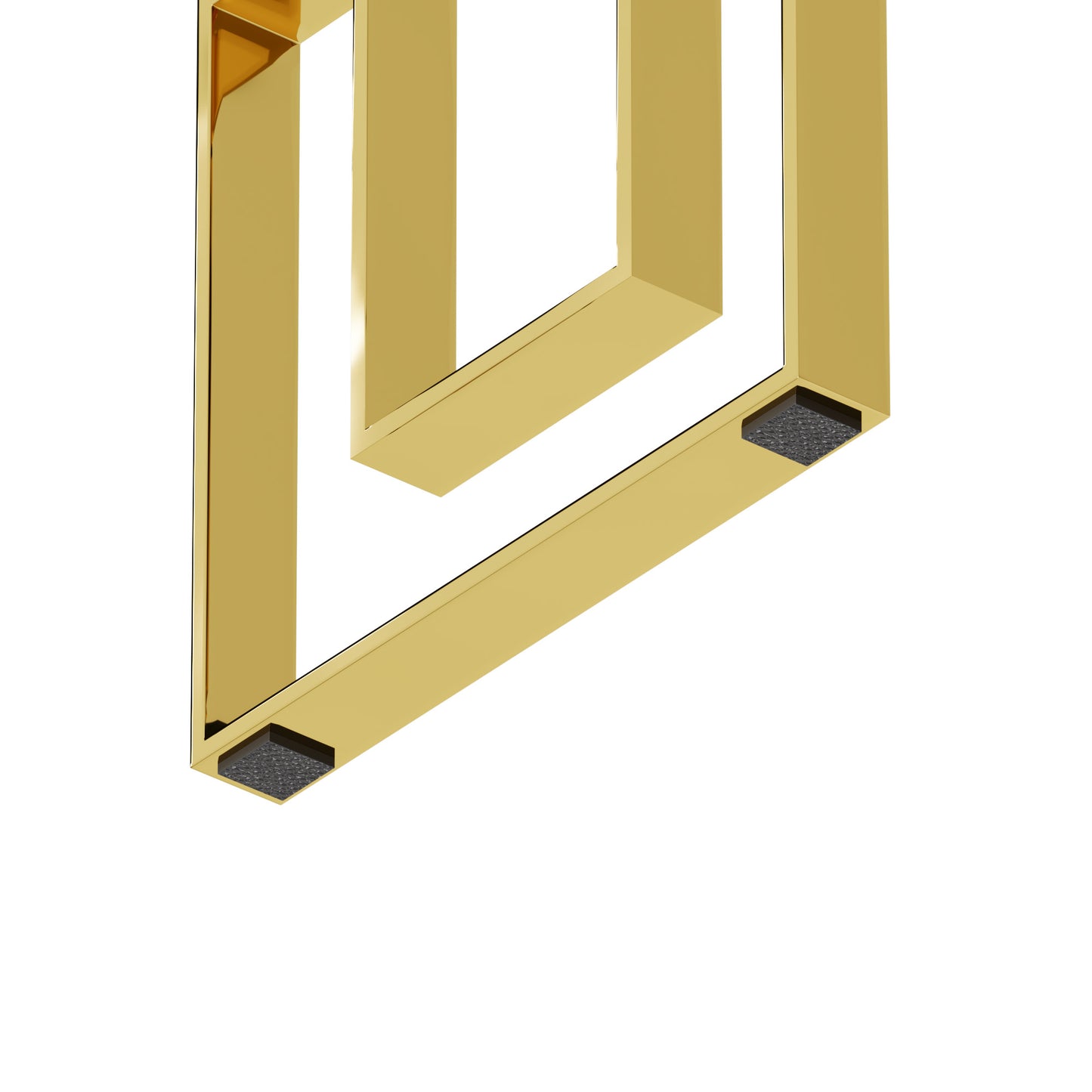Modern brass geometric lamp base with textured feet for ambient lighting