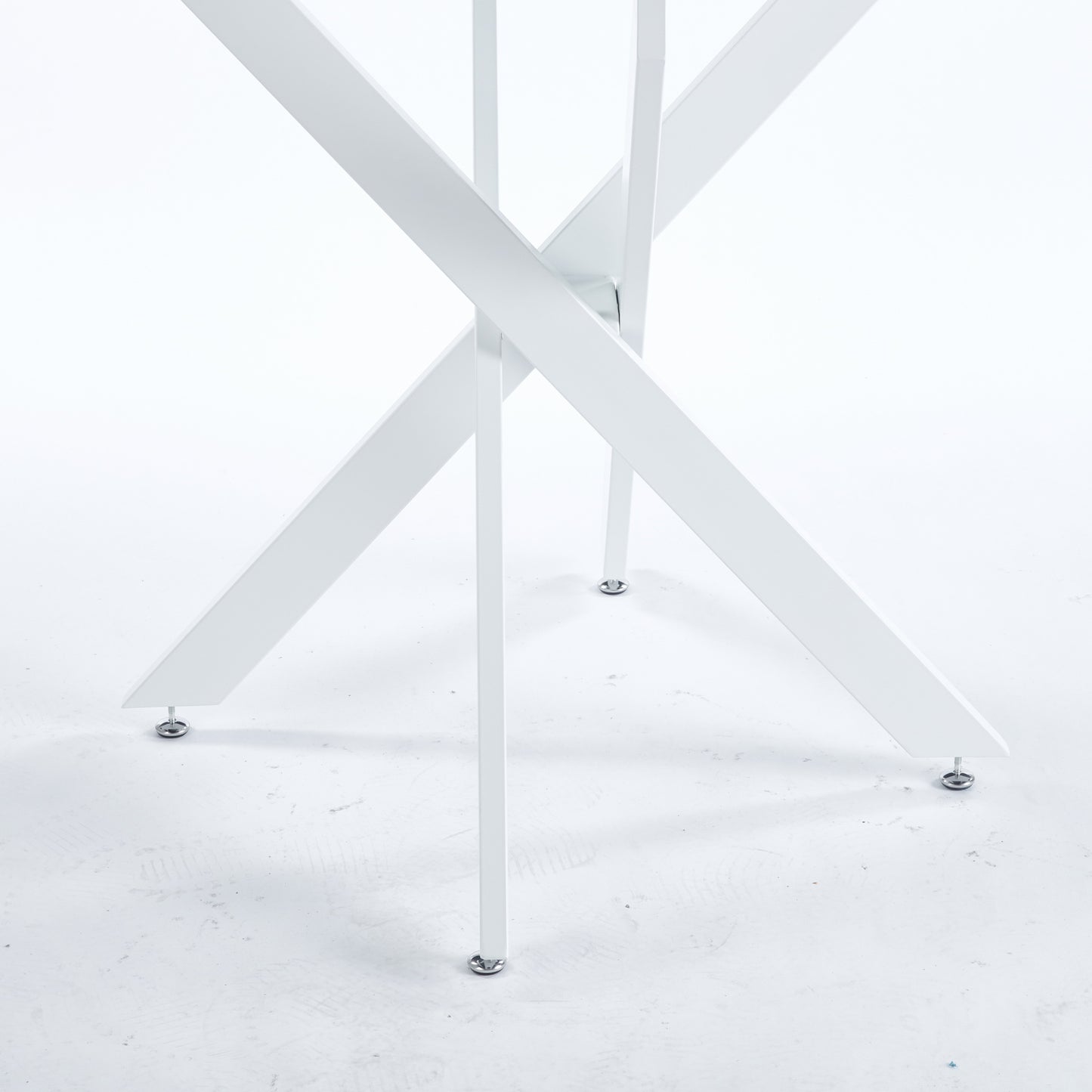 White metal xshaped table legs with adjustable feet