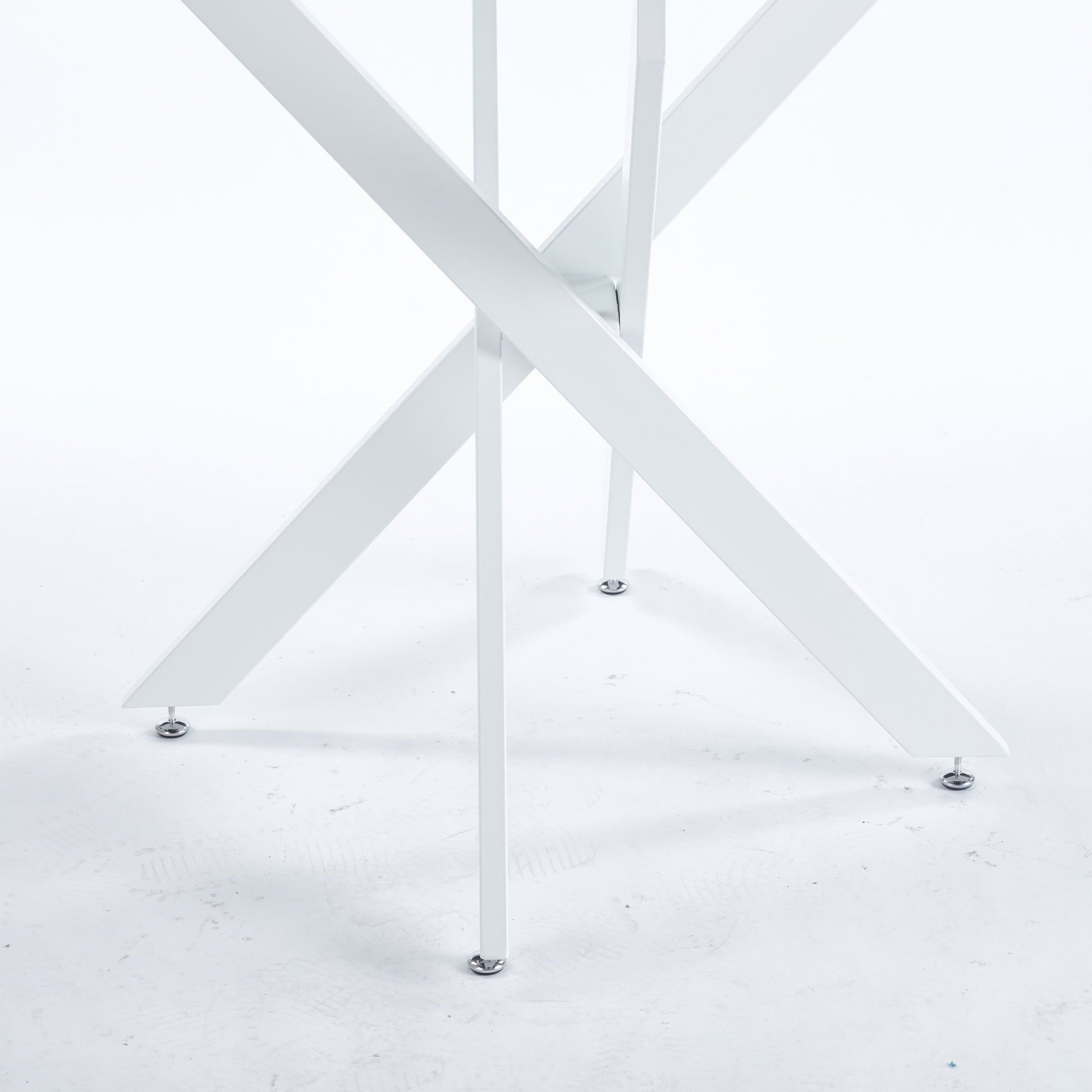 White metal xshaped table legs with adjustable feet