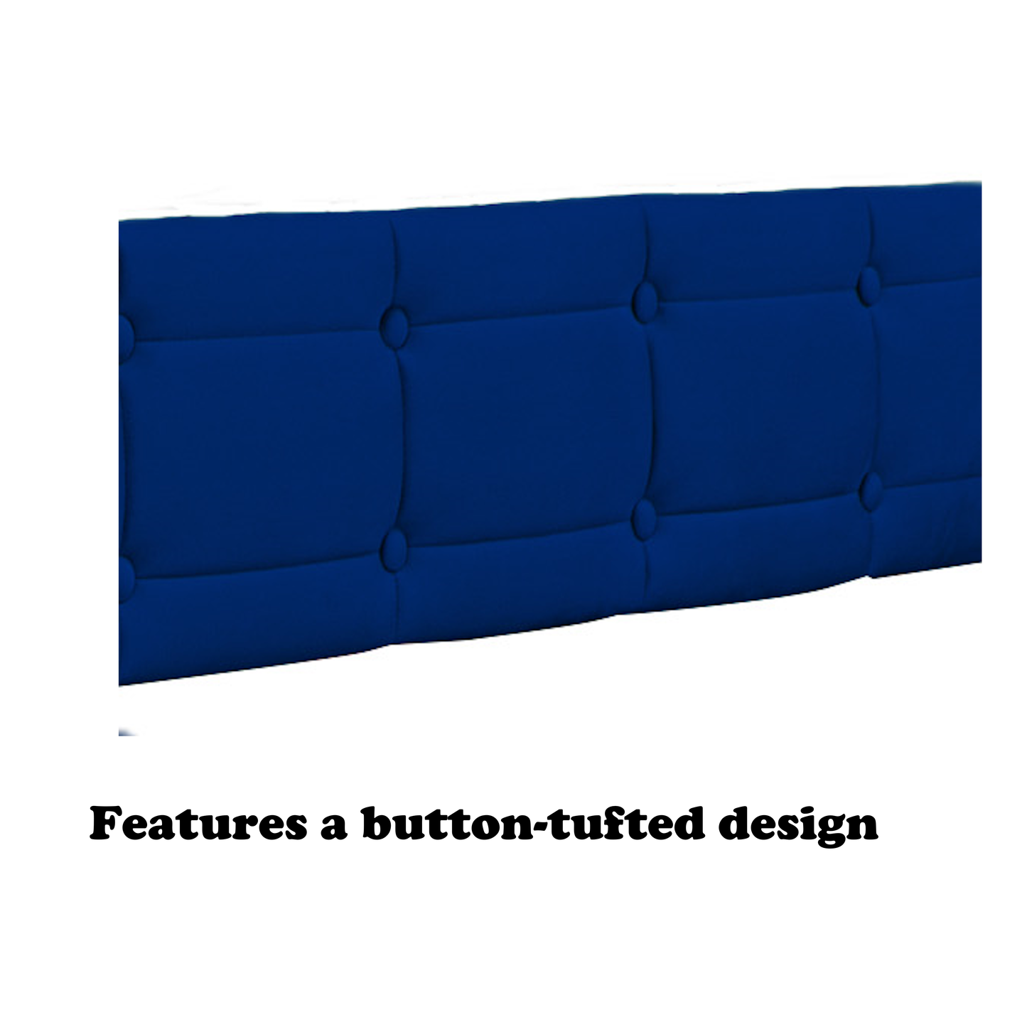 Comfortable Blue Upholstered Twin Size Daybed with Pull-Out Trundle