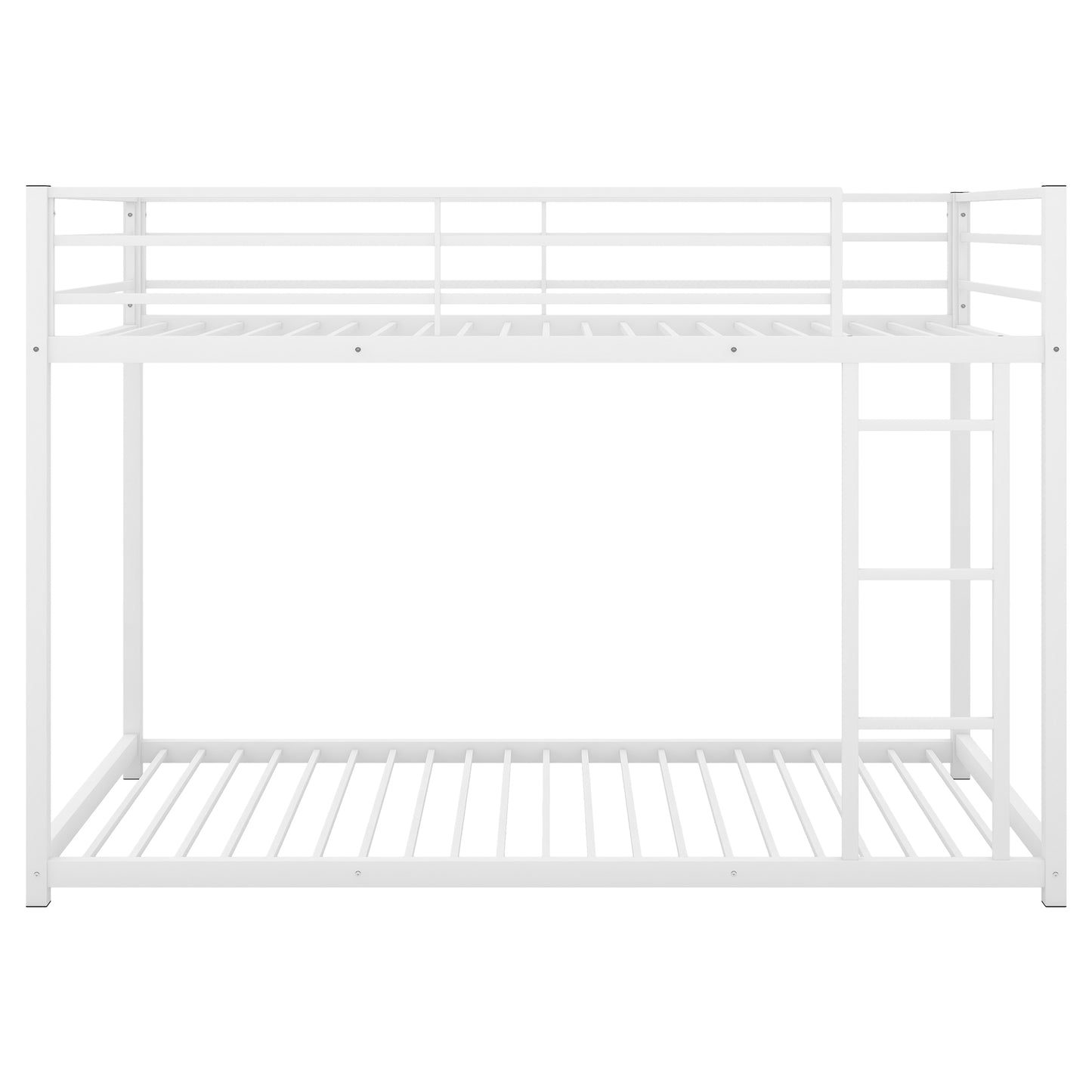 White metal bunk bed with ladder for kids rooms