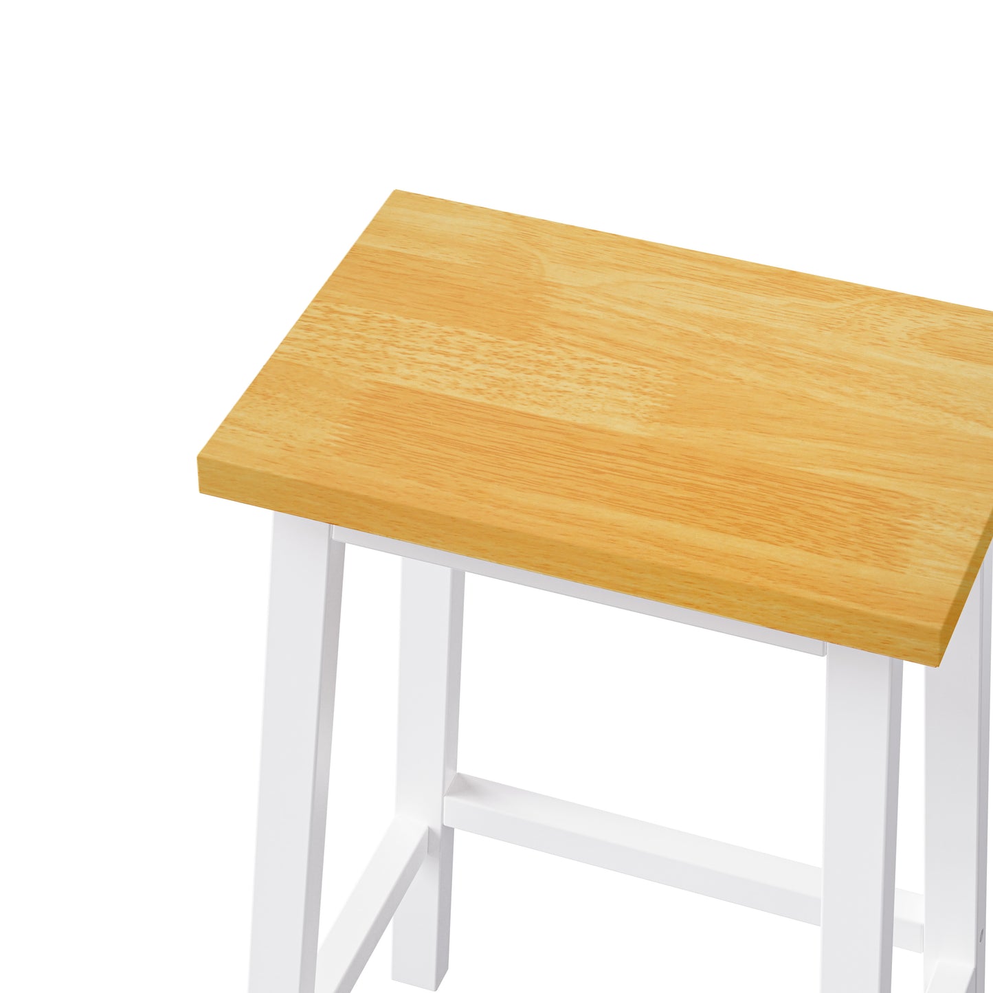 Natural wood top bar stool with white base clean design for modern kitchens