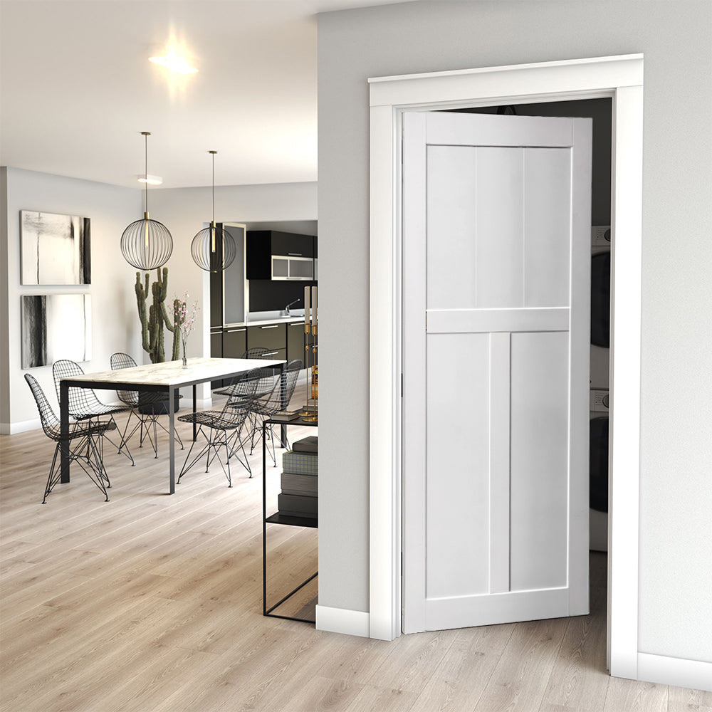 White shaker interior door