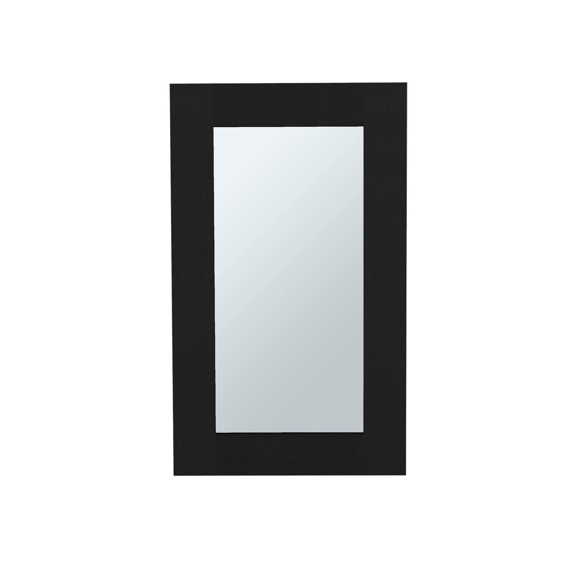 Modern black wood framed rectangular wall mirror for bathroom or entryway