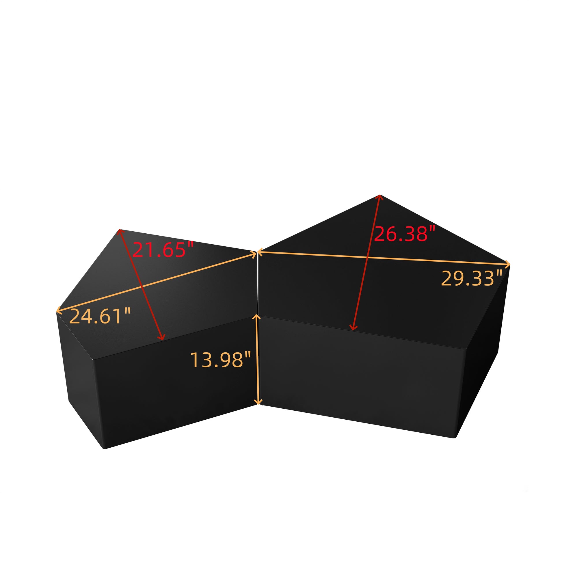 Black hexagonal storage ottoman  x  x  sturdy construction
